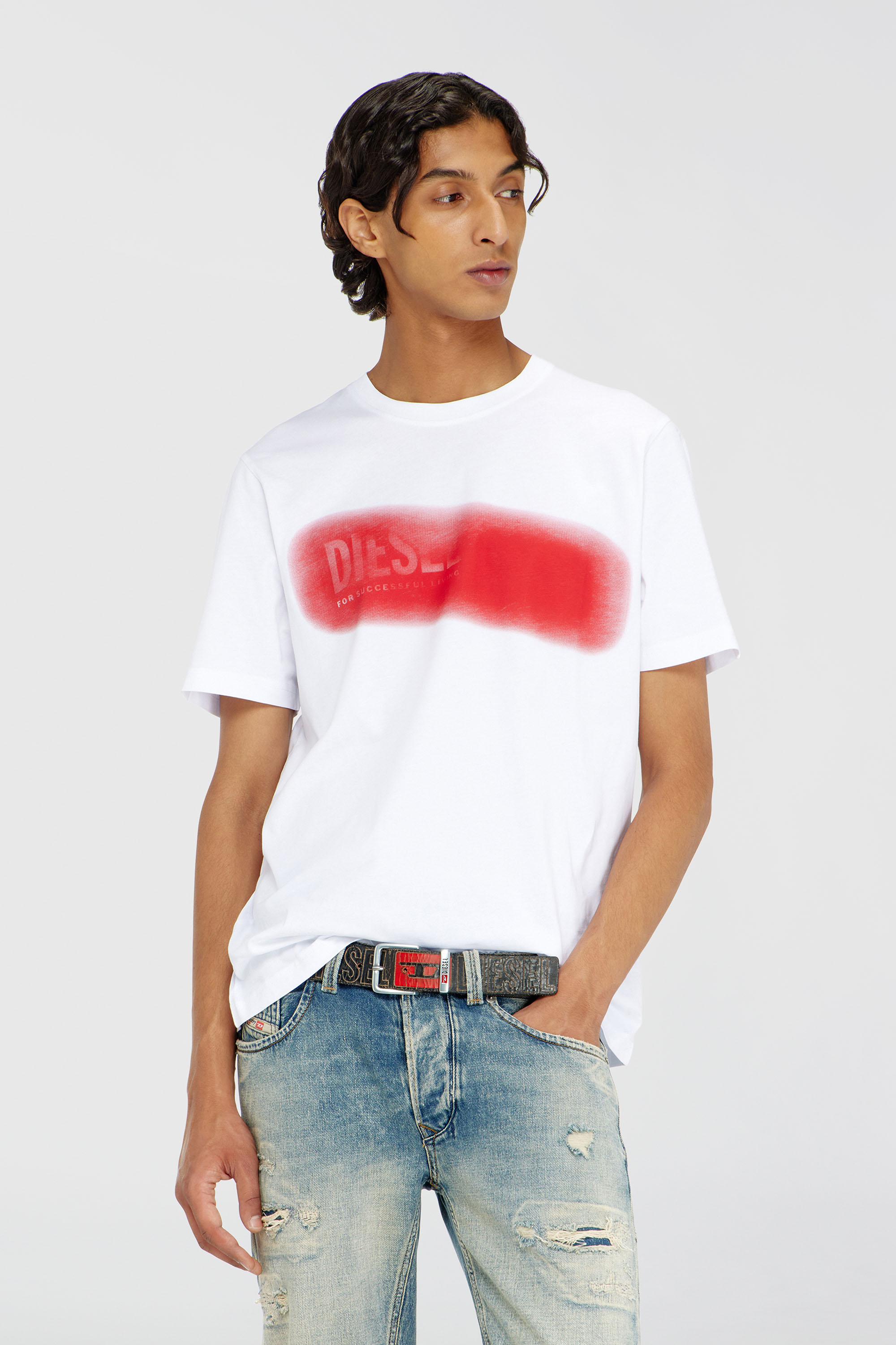Diesel - T-ADJUST-AA5, Male's Tシャツ in ホワイト - 3