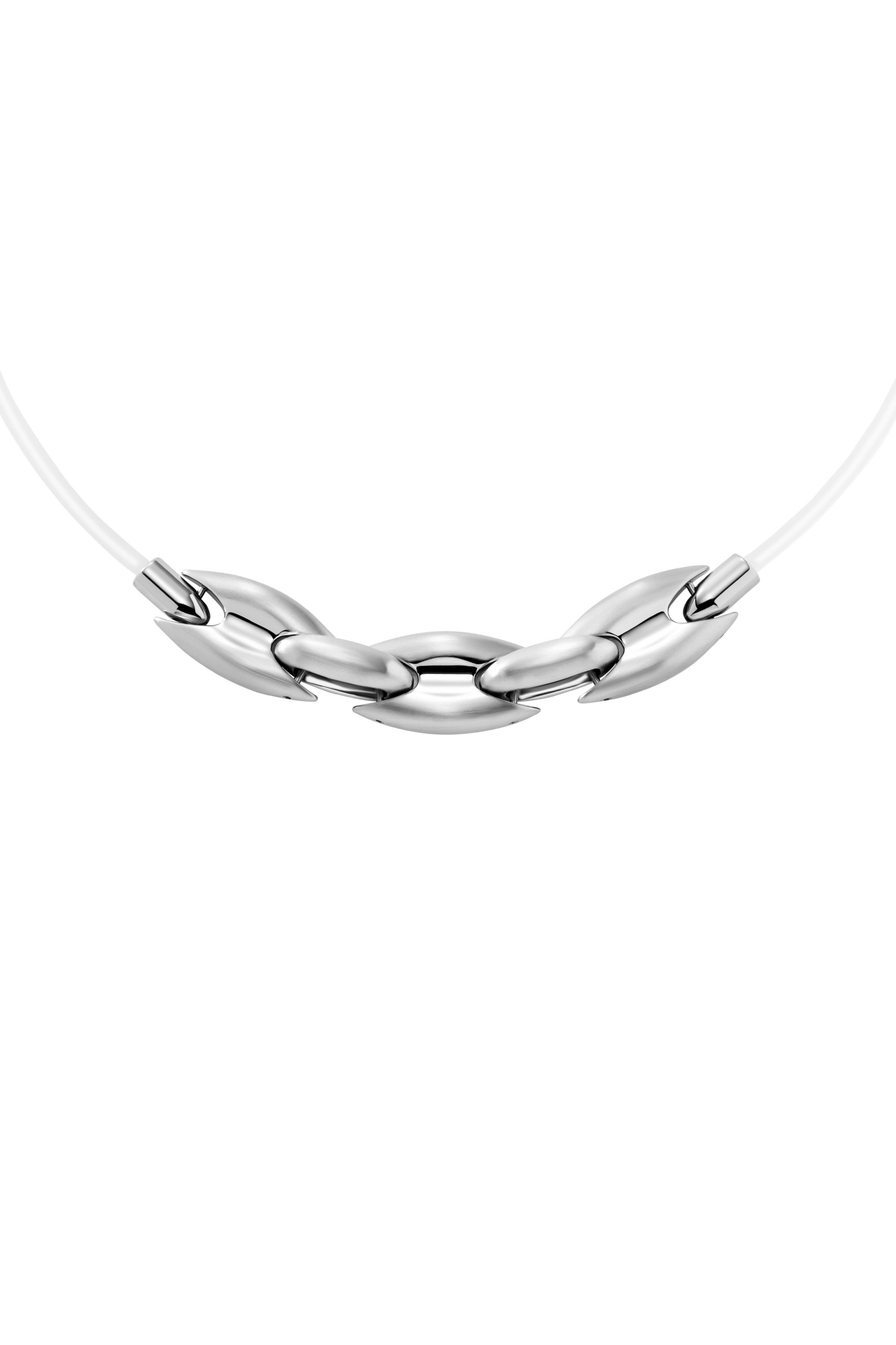 Diesel - DX1615040, Unisex's Stainless Steel and Silicone Metamorph Chain Necklace in シルバー - 2