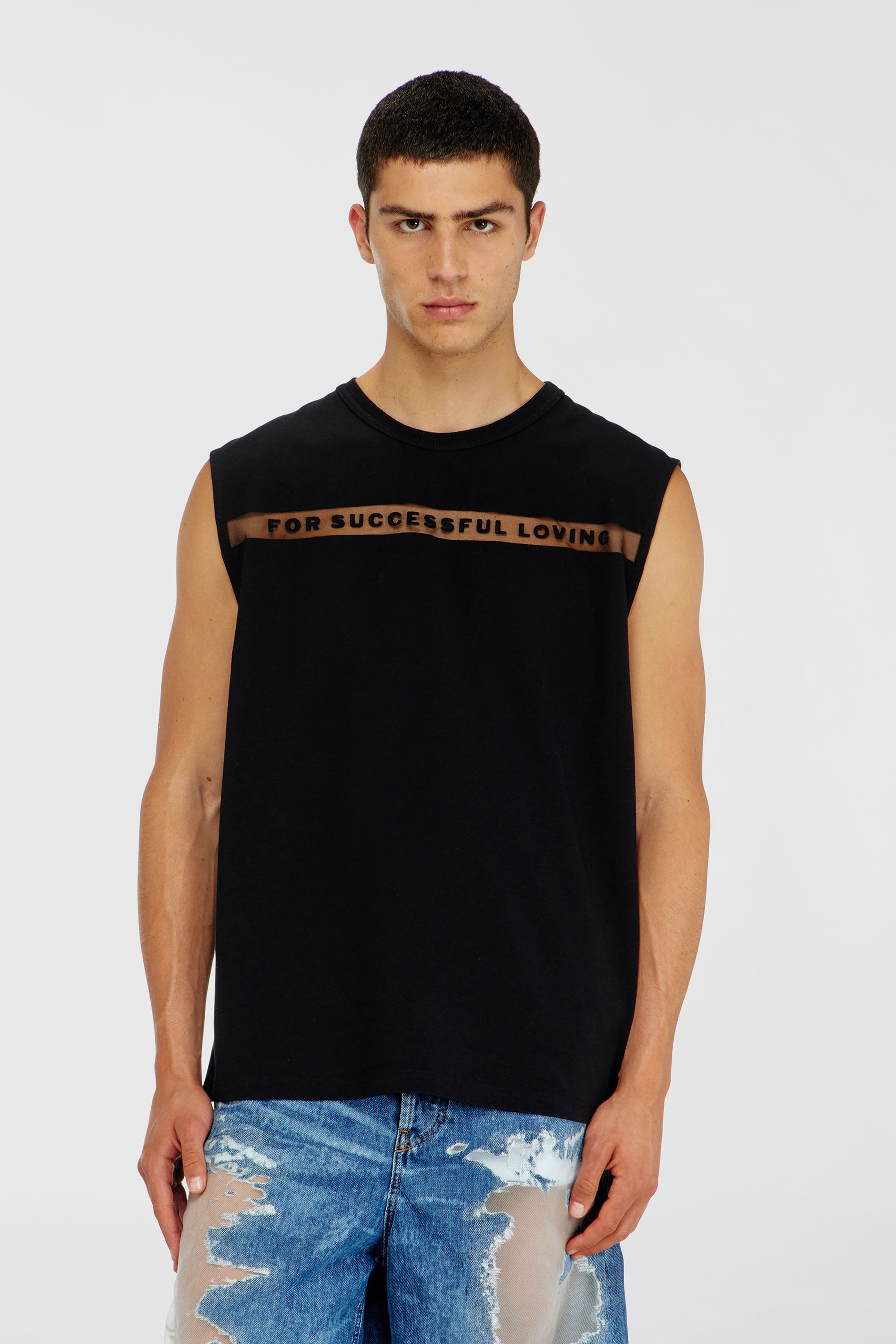 Diesel - PR-T-NORM-BISC-MATI-R, Unisex's Tank top with For Successful Loving logo in ブラック - 5