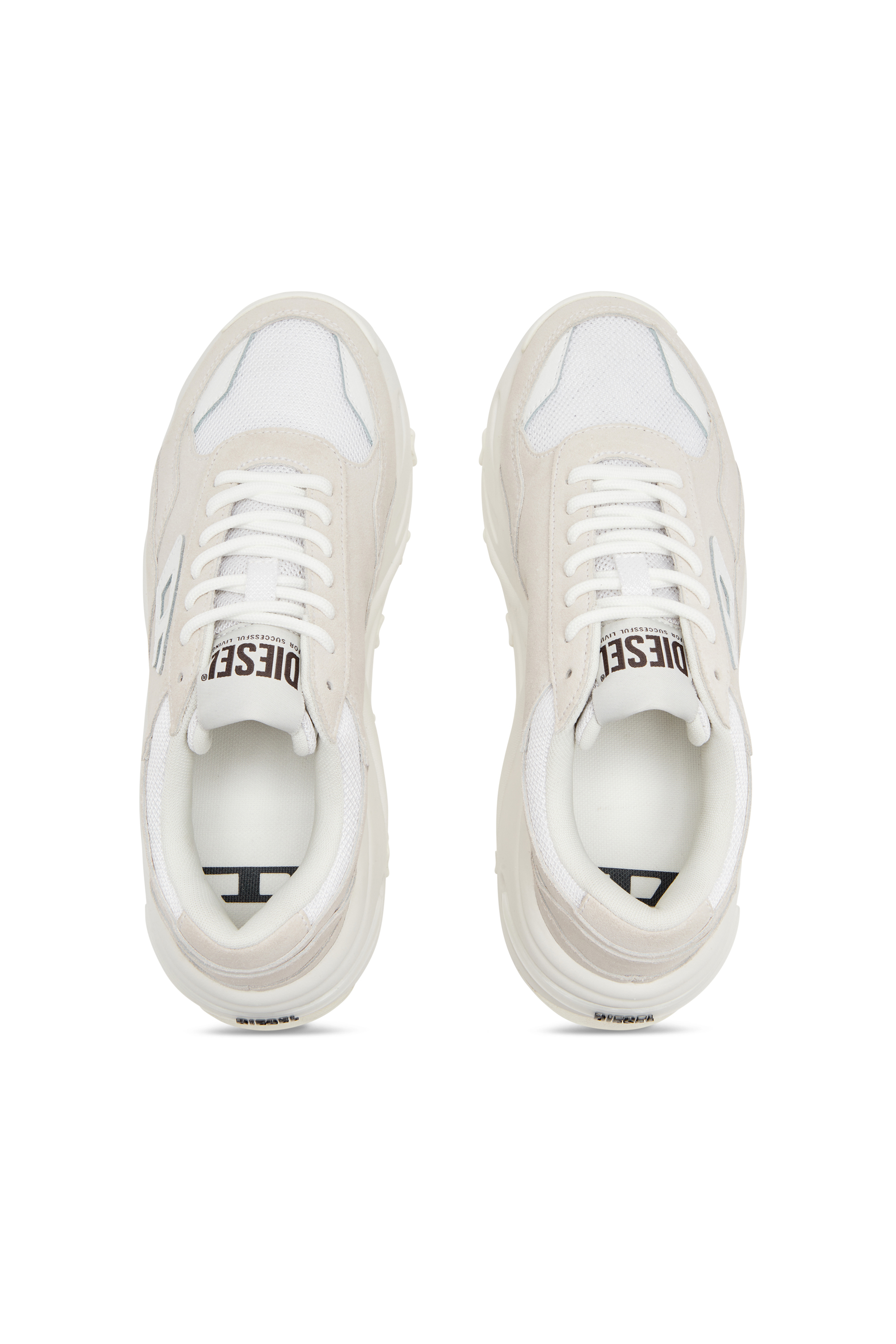 Diesel - S-SAVANNAH W, Female's S-Savannah-Platform sneakers in suede and mesh in ホワイト - 5