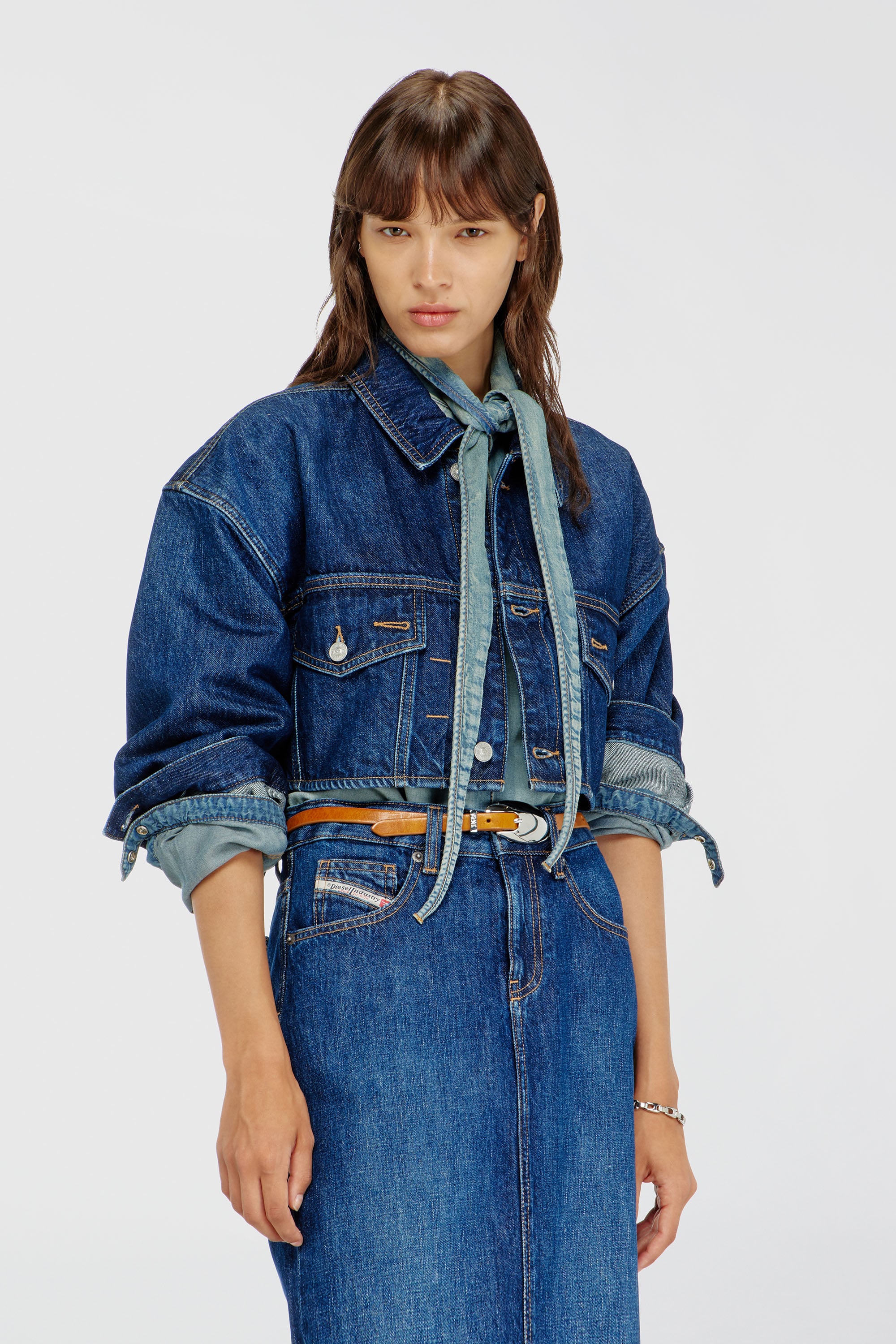 Diesel - DE-MALLEY, Female's デニムジャケット in ミディアムブルー - 1