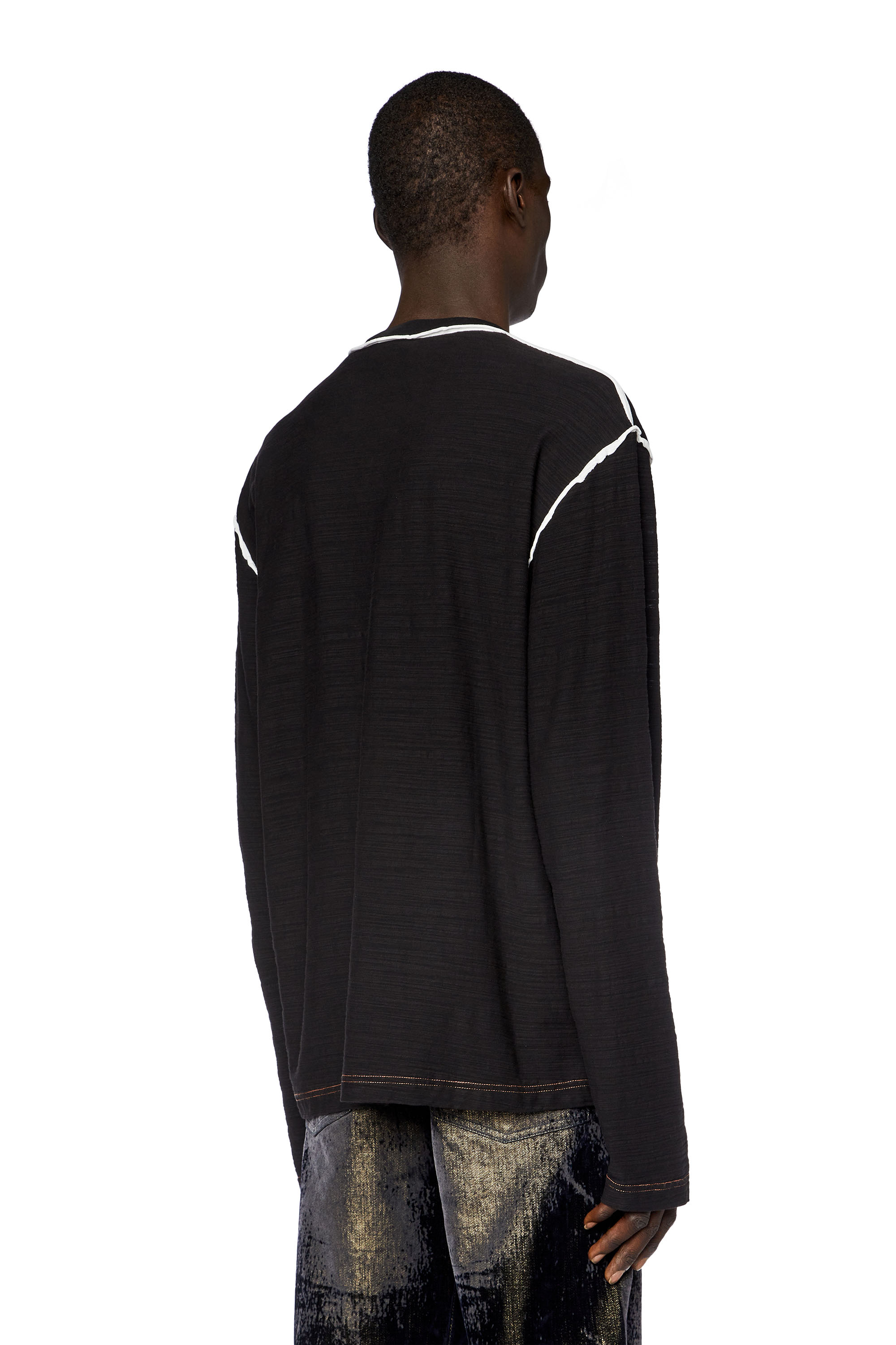 Diesel - T-CRANE-LS-SLITS-RAW, ブラック - Image 2