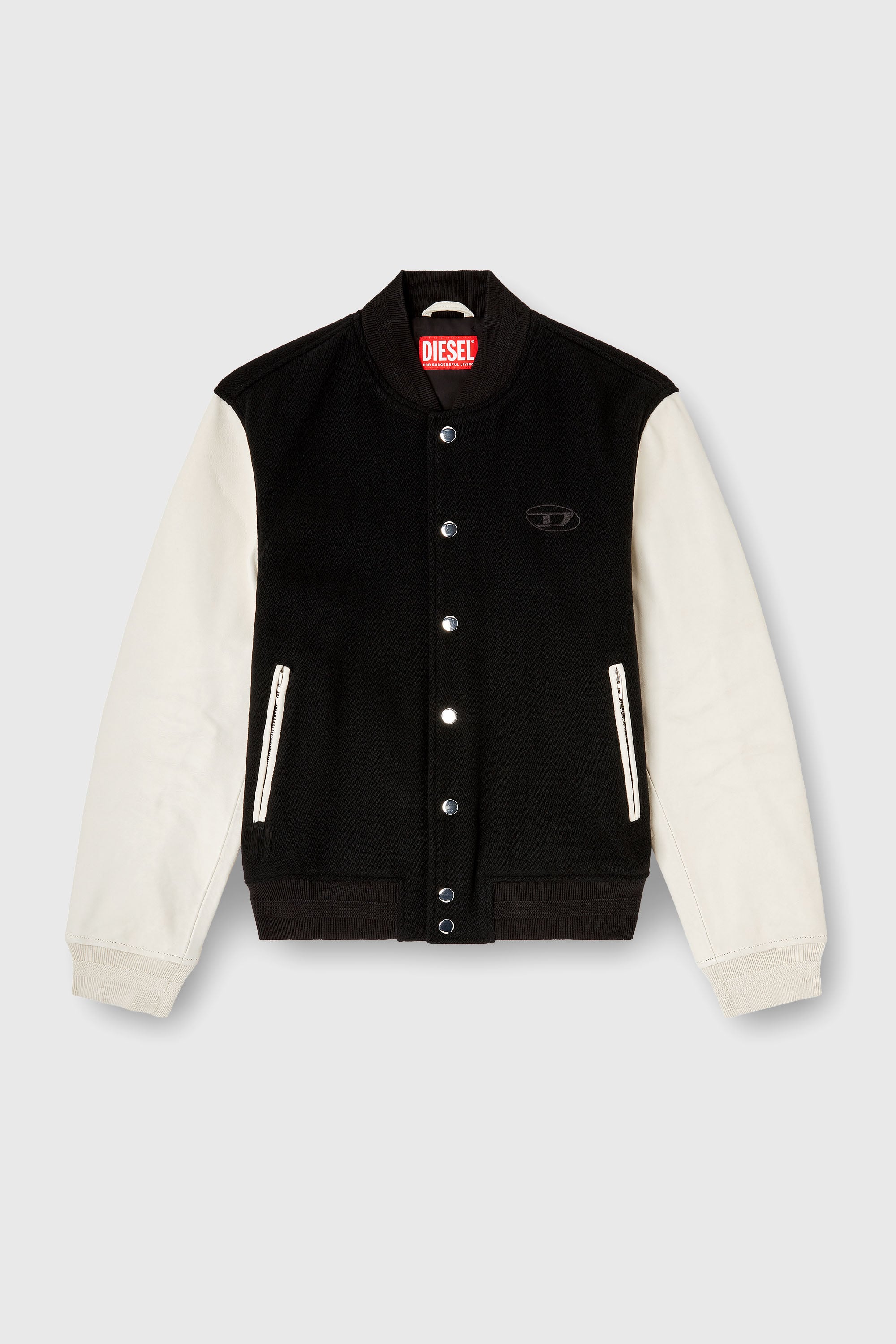 Diesel - L-ARRY-WRD, Male's ブルゾン in ブラック/ホワイト - 2