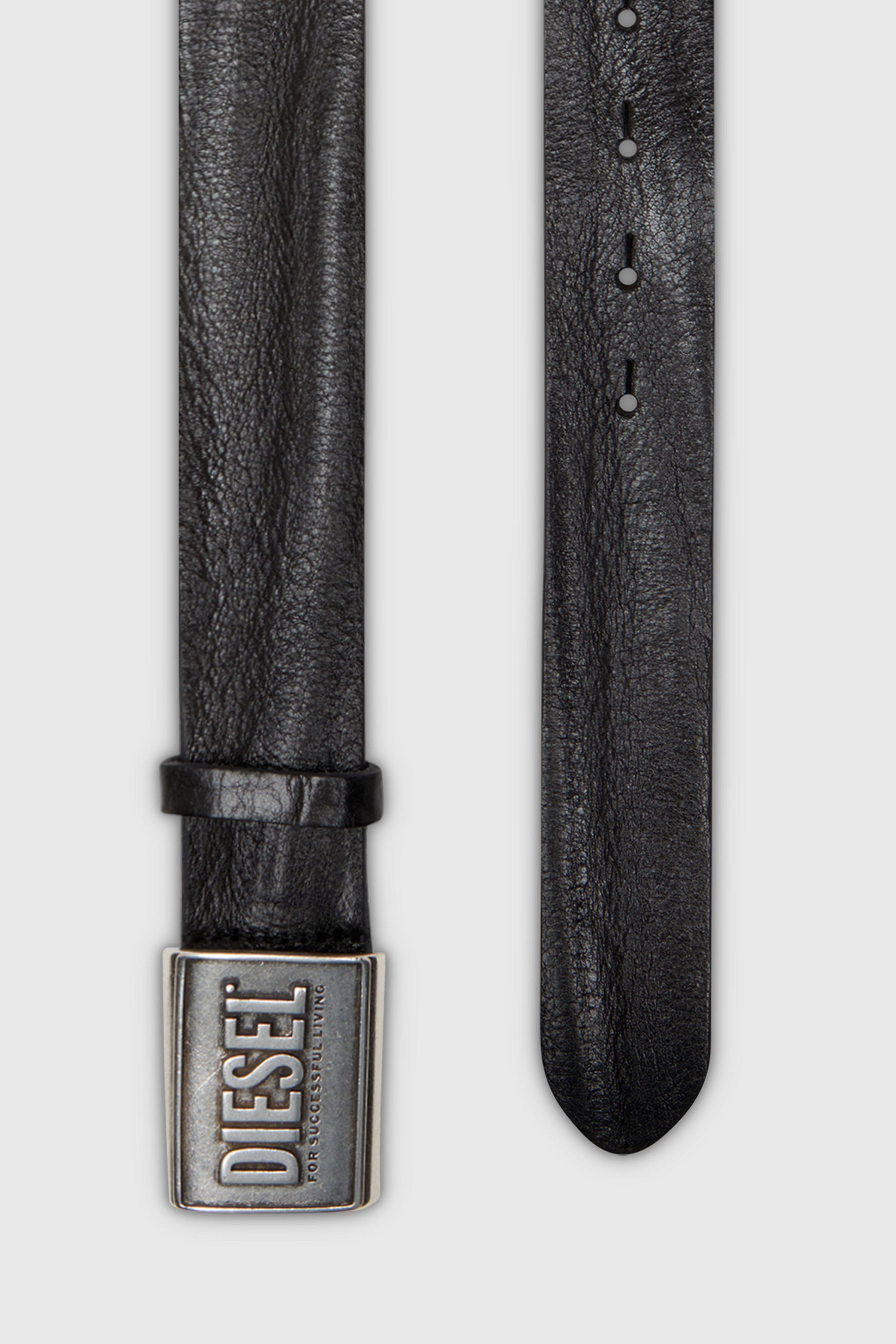 Diesel - B-METAL BISCOTTO, Male's レザーベルト in ブラック - 2