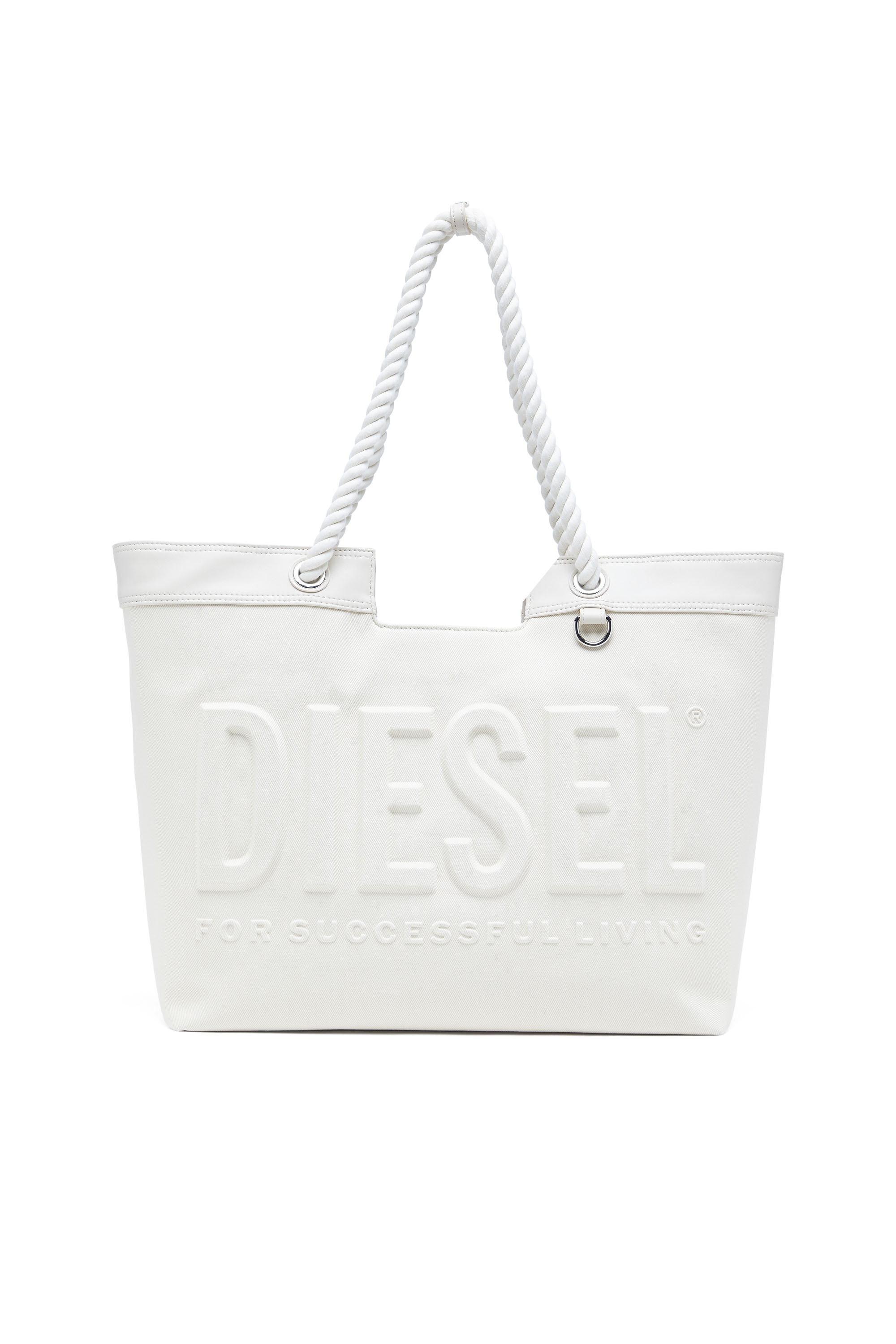 Diesel - DSL 3D SHOPPER EW, Female's Dsl 3D-Shopping bag in Cordura twill in ホワイト - 1