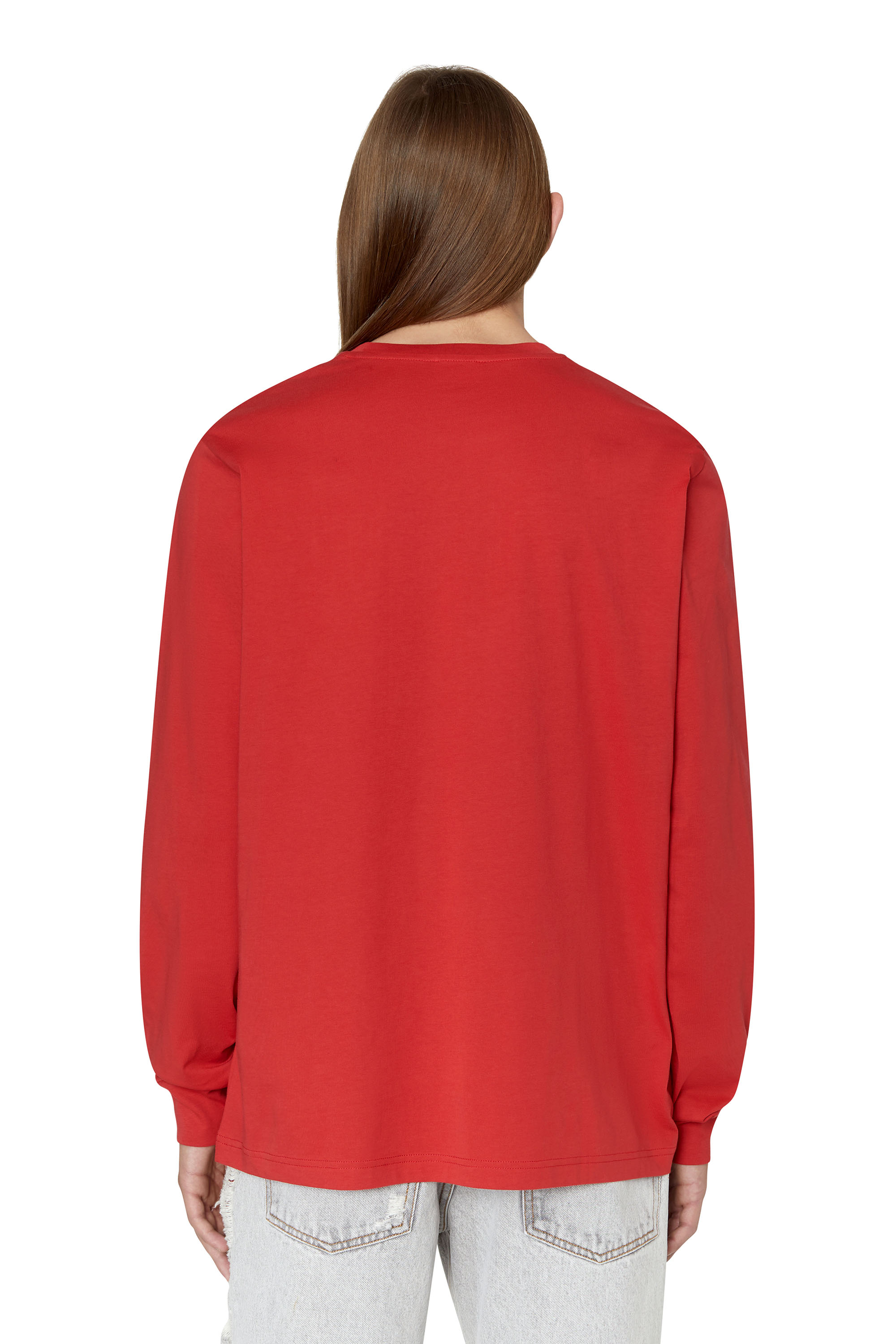 Diesel - T-JUST-LS-DIV, Male's Tシャツ ビンテージロゴ in レッド - 5