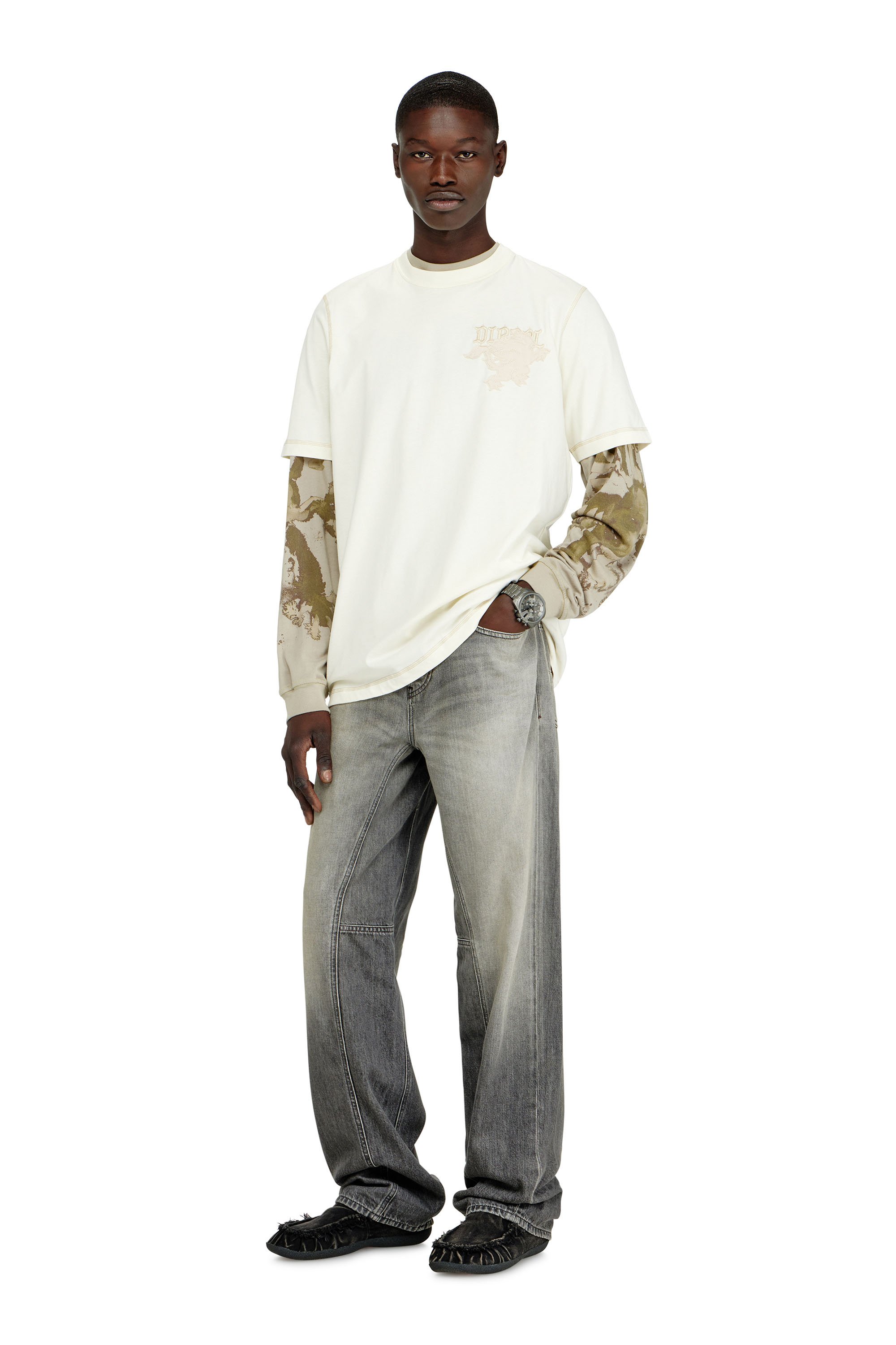 Diesel - T-ADJUST-NOTCH, Male's Tシャツ in ホワイト - 2