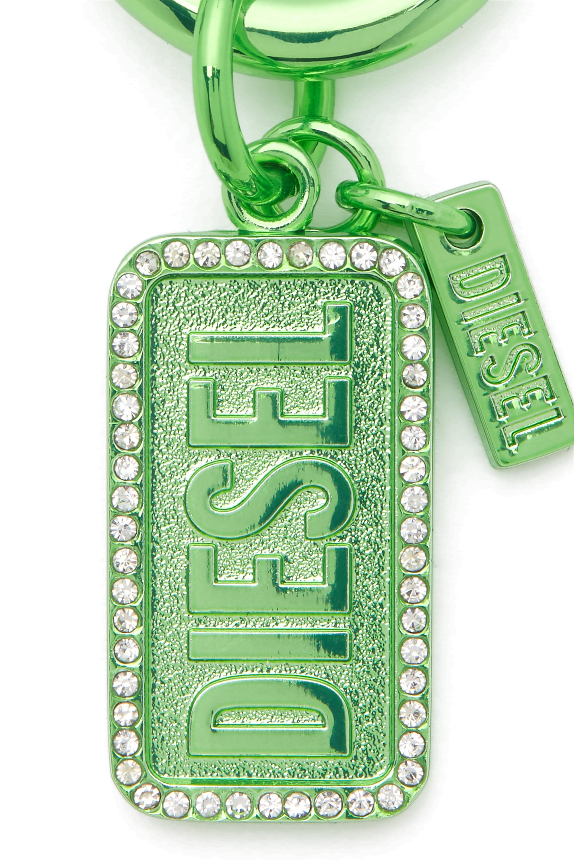 Diesel - CHARM-DIESEL, Unisex's Metal keyring with Diesel logo and rhinestones in グリーン - 2