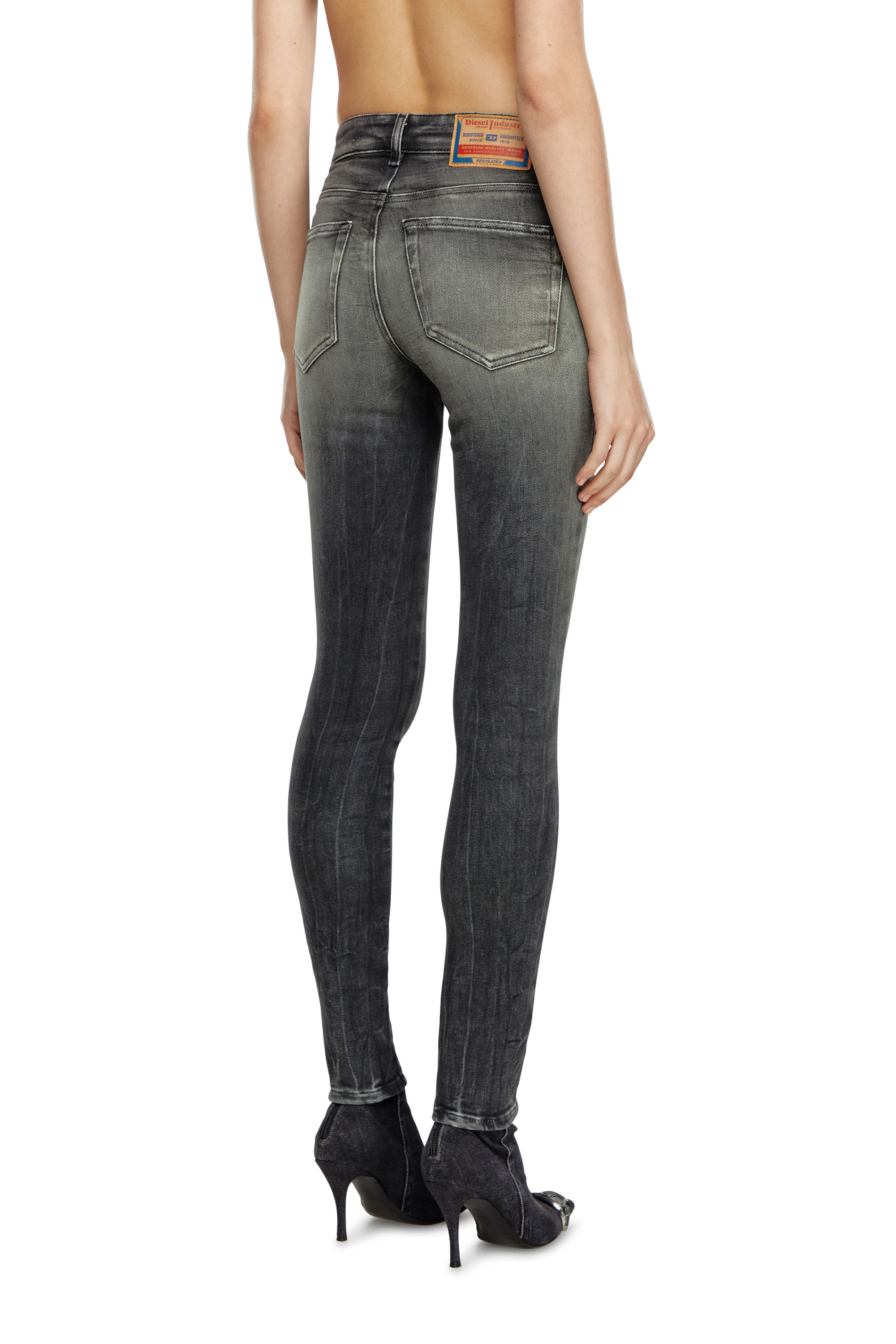 Diesel - Female's Skinny Jeans 2017 Slandy 09J08, ブラック/ダークグレー - 4