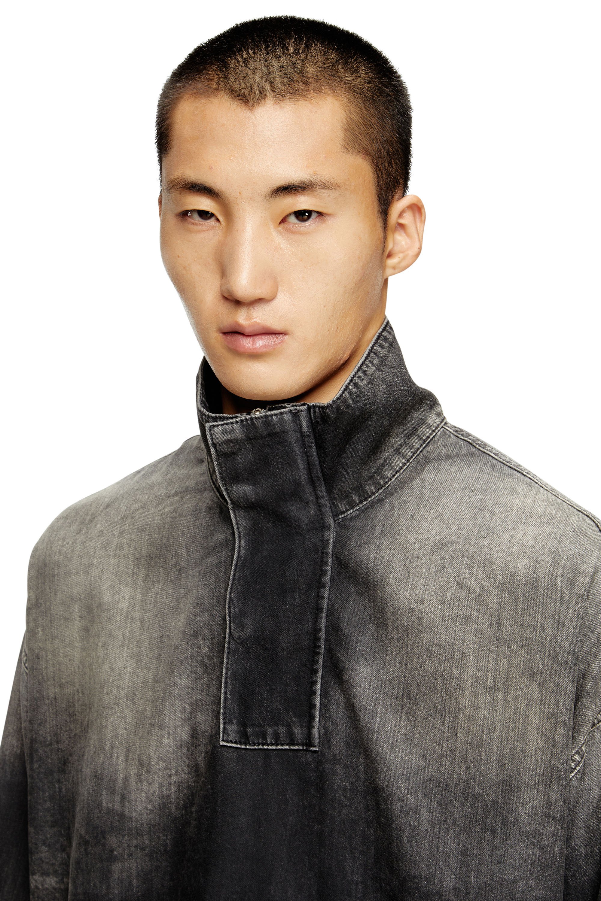 Diesel - D-FLOW-S3, Unisex's Denim top with mock neck in ブラック - 3