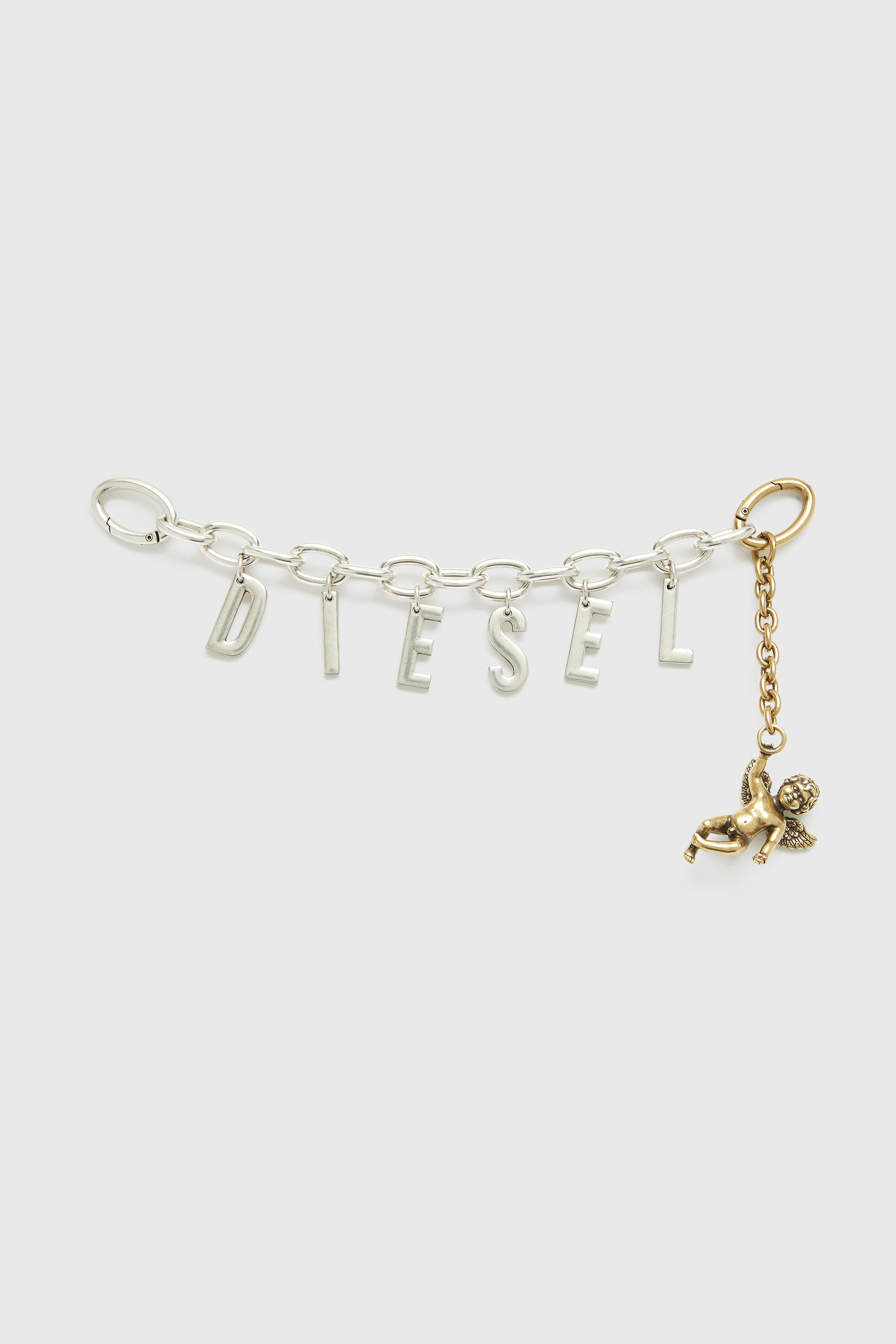 Diesel - CHAIN-D III S, Female's Metal letter charm with cherub in シルバー - 1