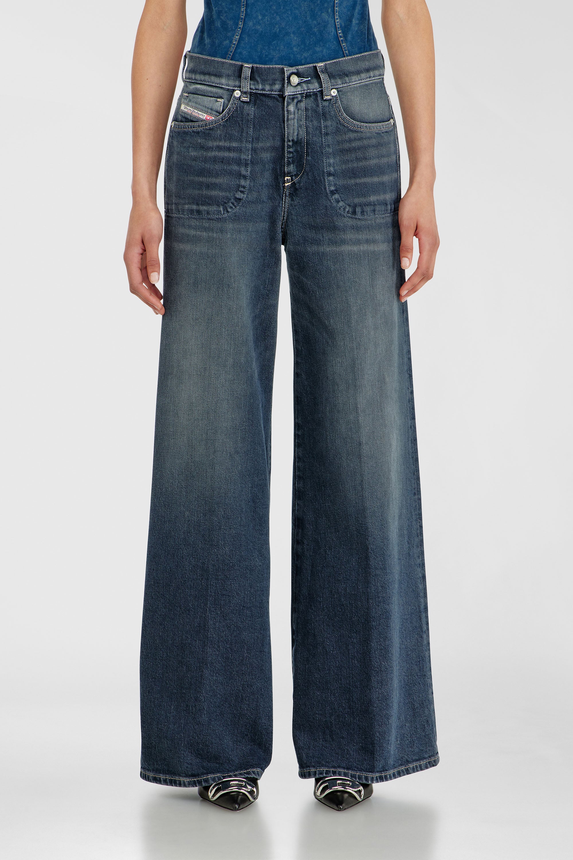 Diesel - Female's Flare Jeans 1978 D-Akemi 007EI, ダークブルー - 1