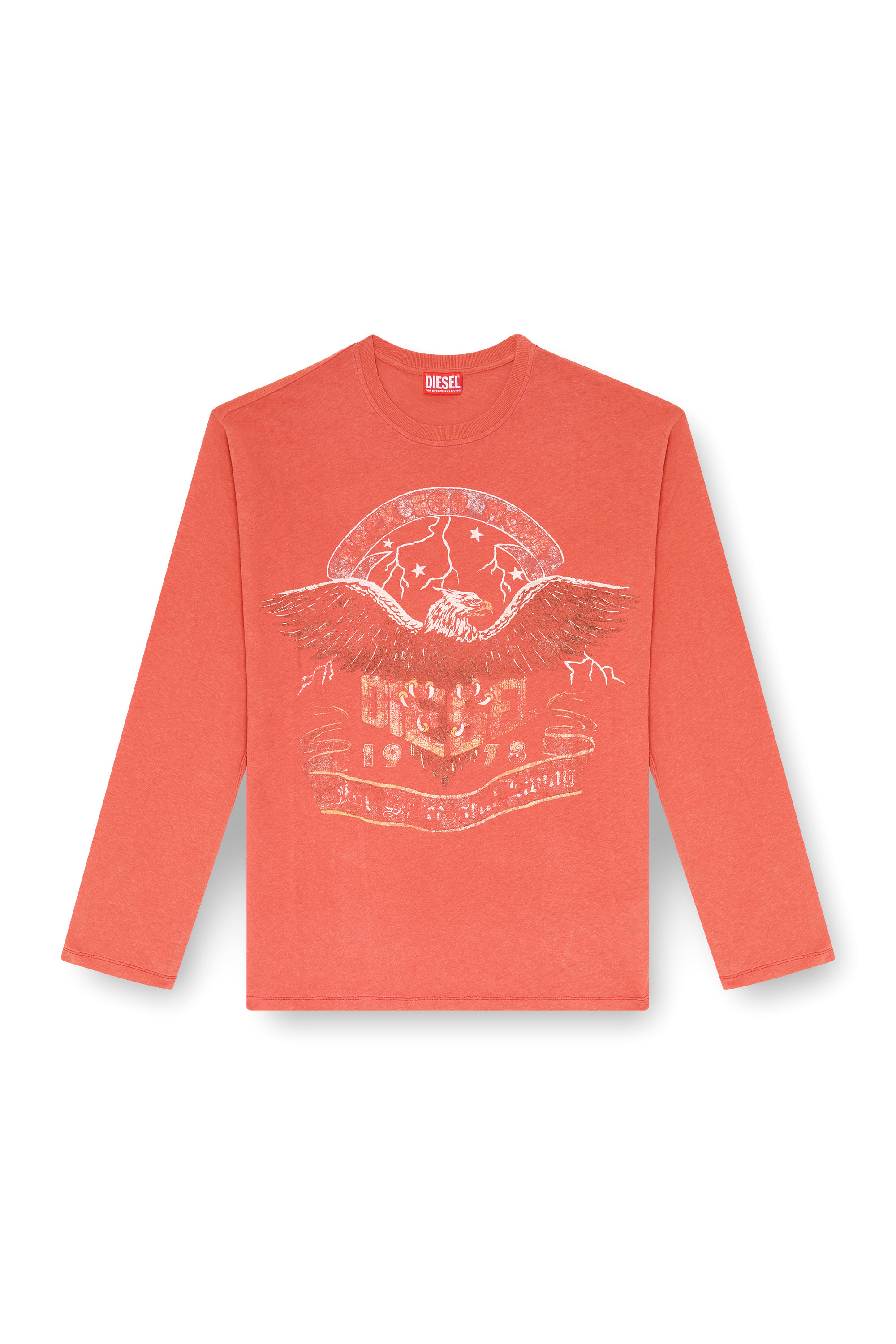 Diesel - T-GERI-LS, Male's Long-sleeve T-shirt with concert graphics in レッド - 2