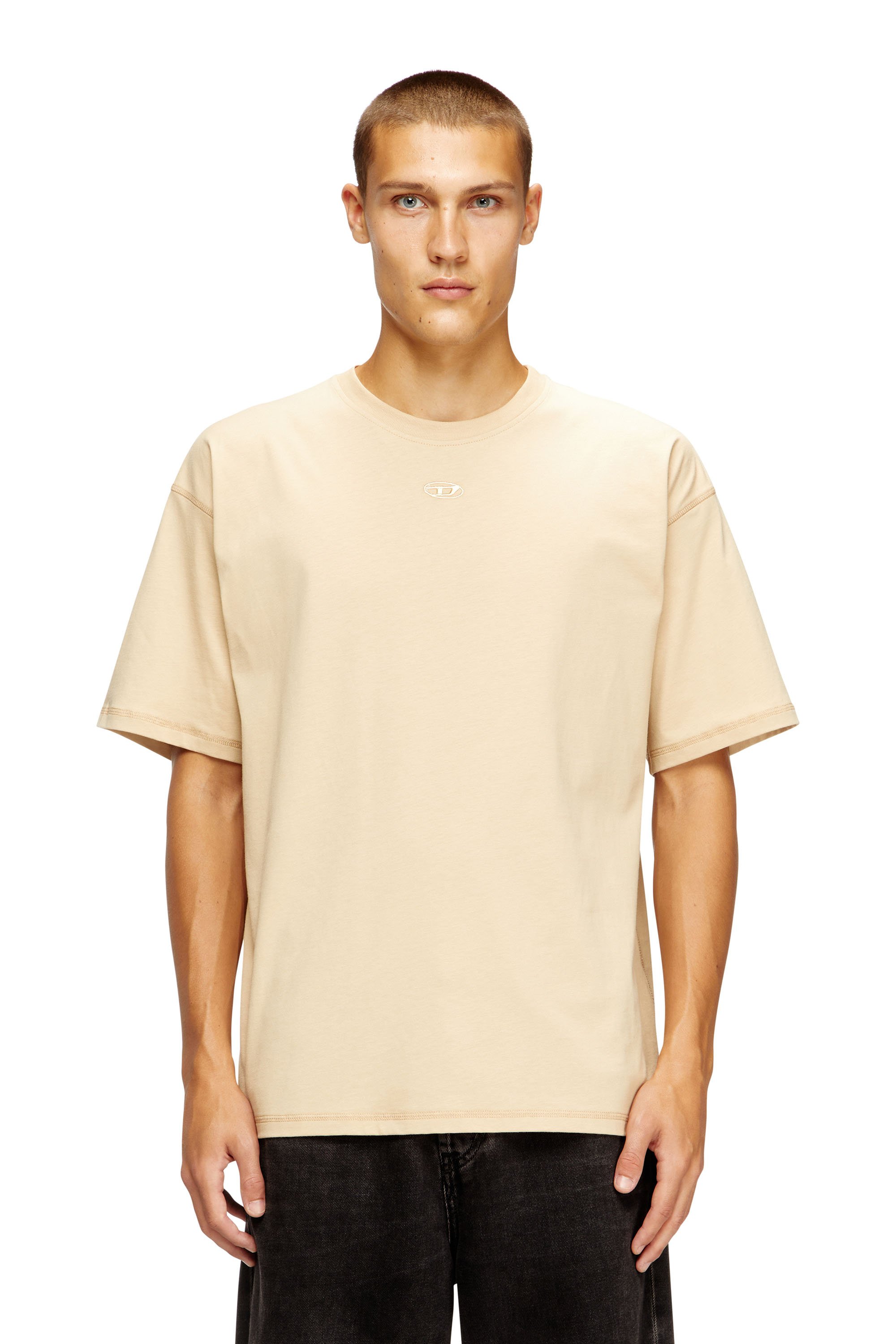 Diesel - T-LUCIEN-IHBI, Male's Relaxed T-shirt in organic cotton in ベージュ - 1