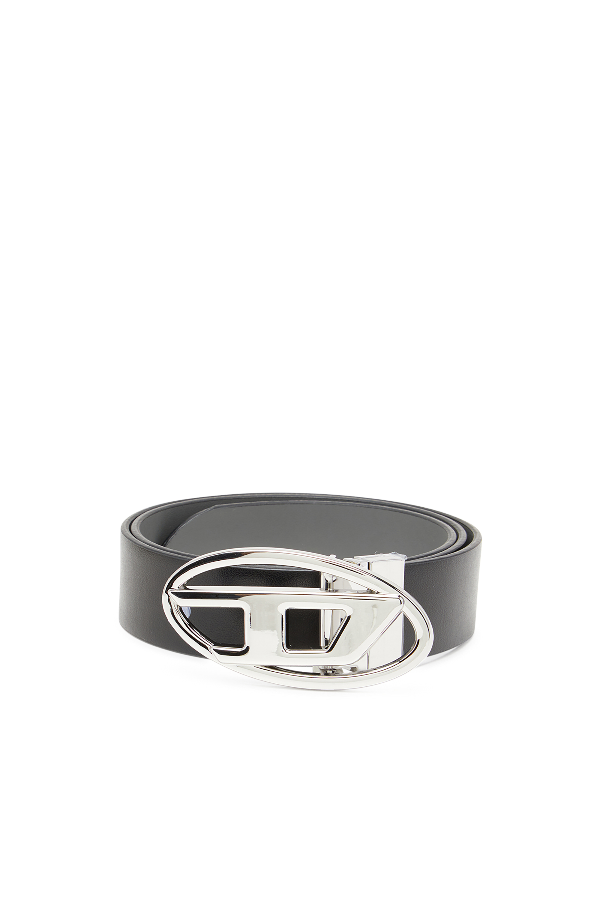 Diesel - B-1DR W REV II 30, Female's 3cm reversible leather belt with Oval D buckle in ブラック - 1
