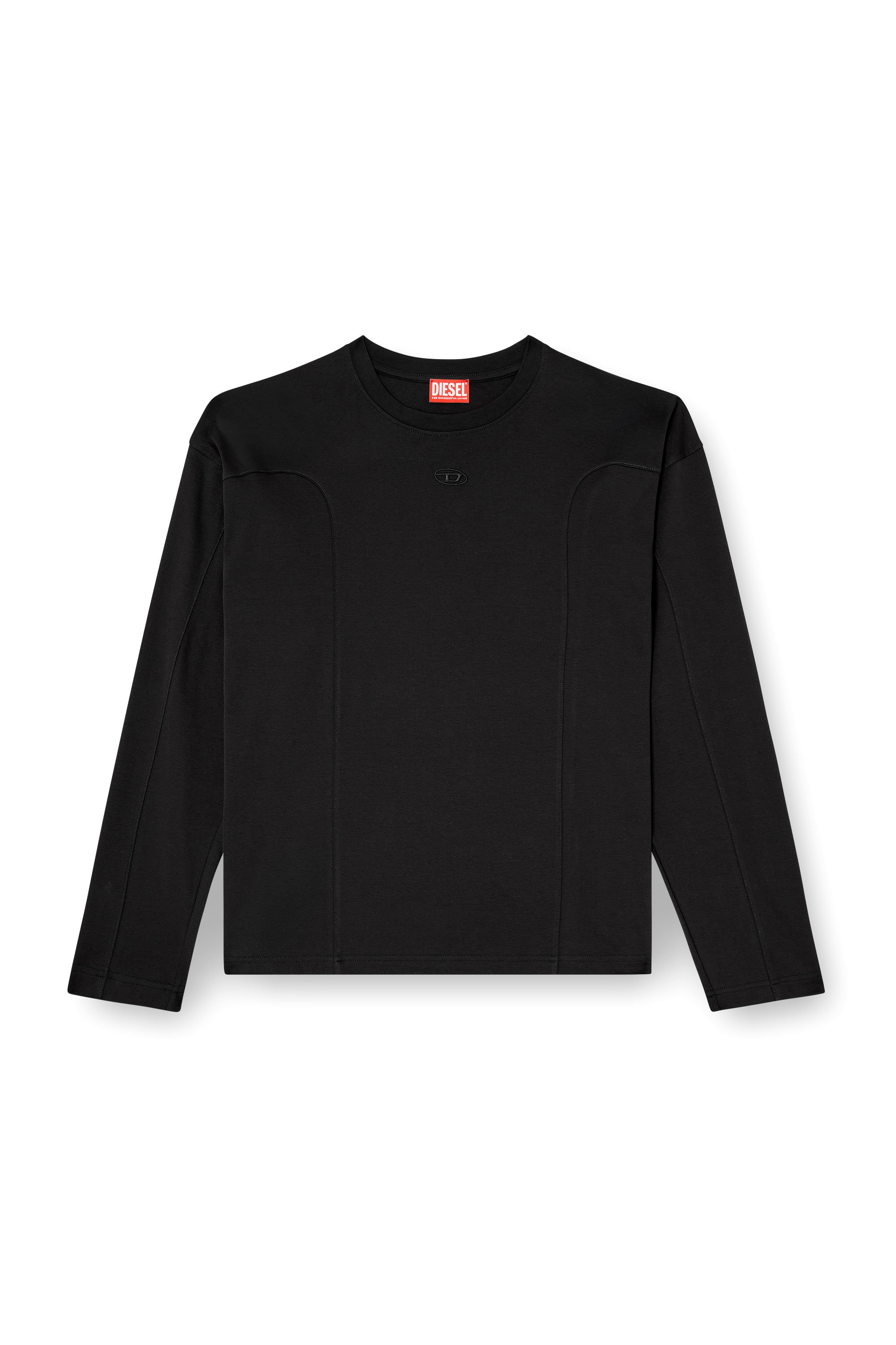 Diesel - T-BOXT-LS-INT, Male's Long-sleeve T-shirt with panels in ブラック - 3