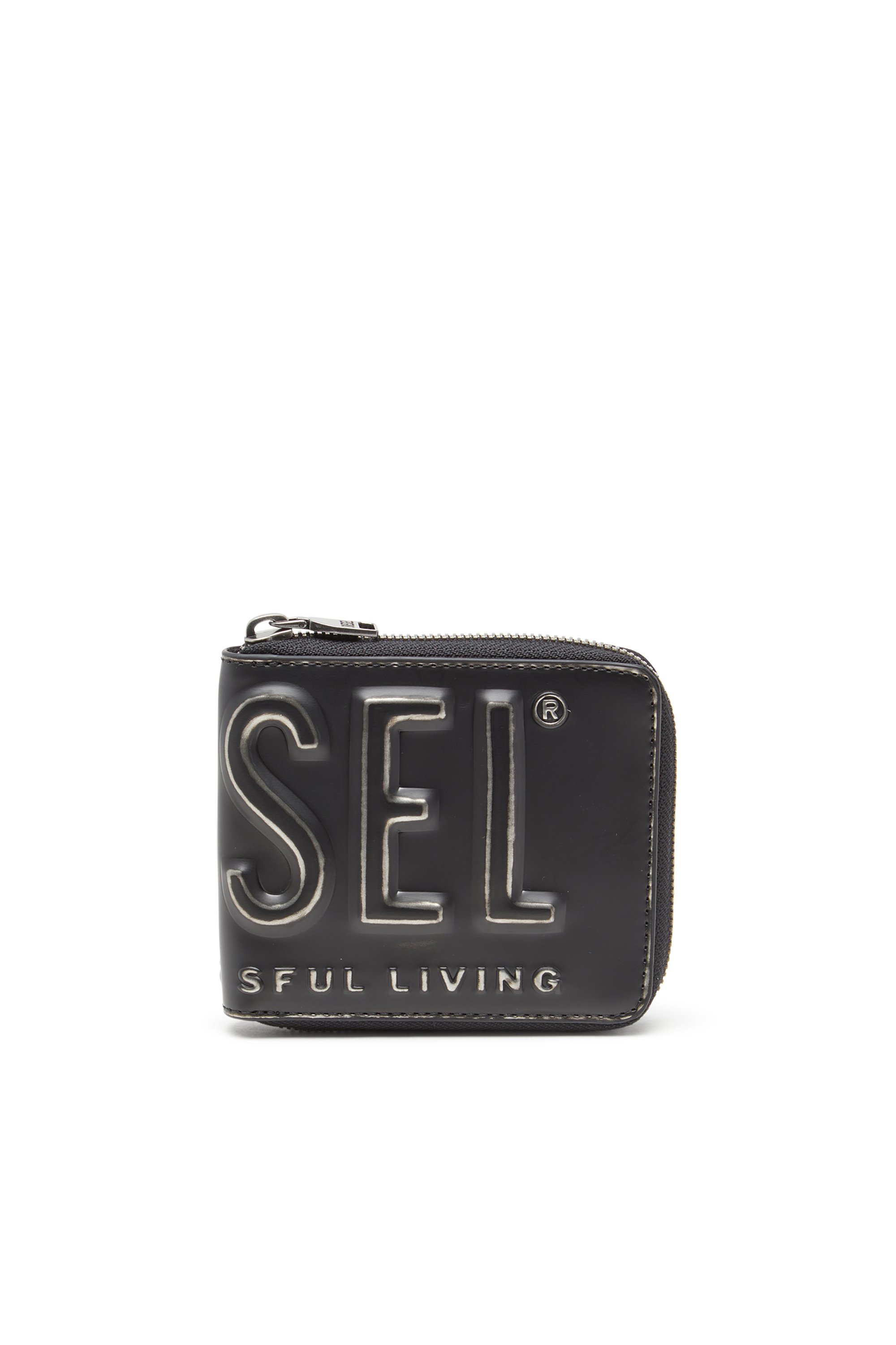 Diesel - DSL 3D- BI FOLD COIN ZIP XS, Male's 二つ折りウォレット in ブラック - 1
