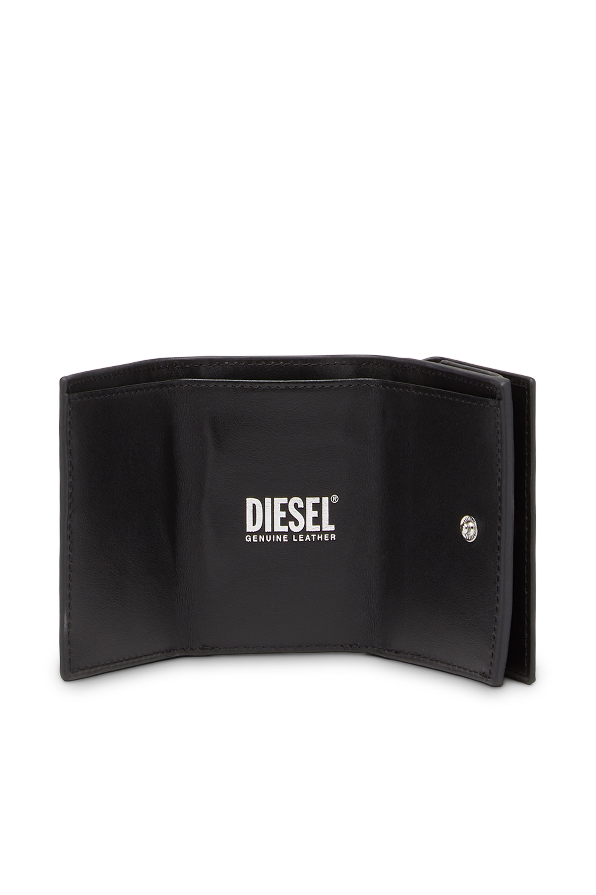 Diesel - LORETTINA, Female's カウレザー三つ折りウォレット in ブラック - 3