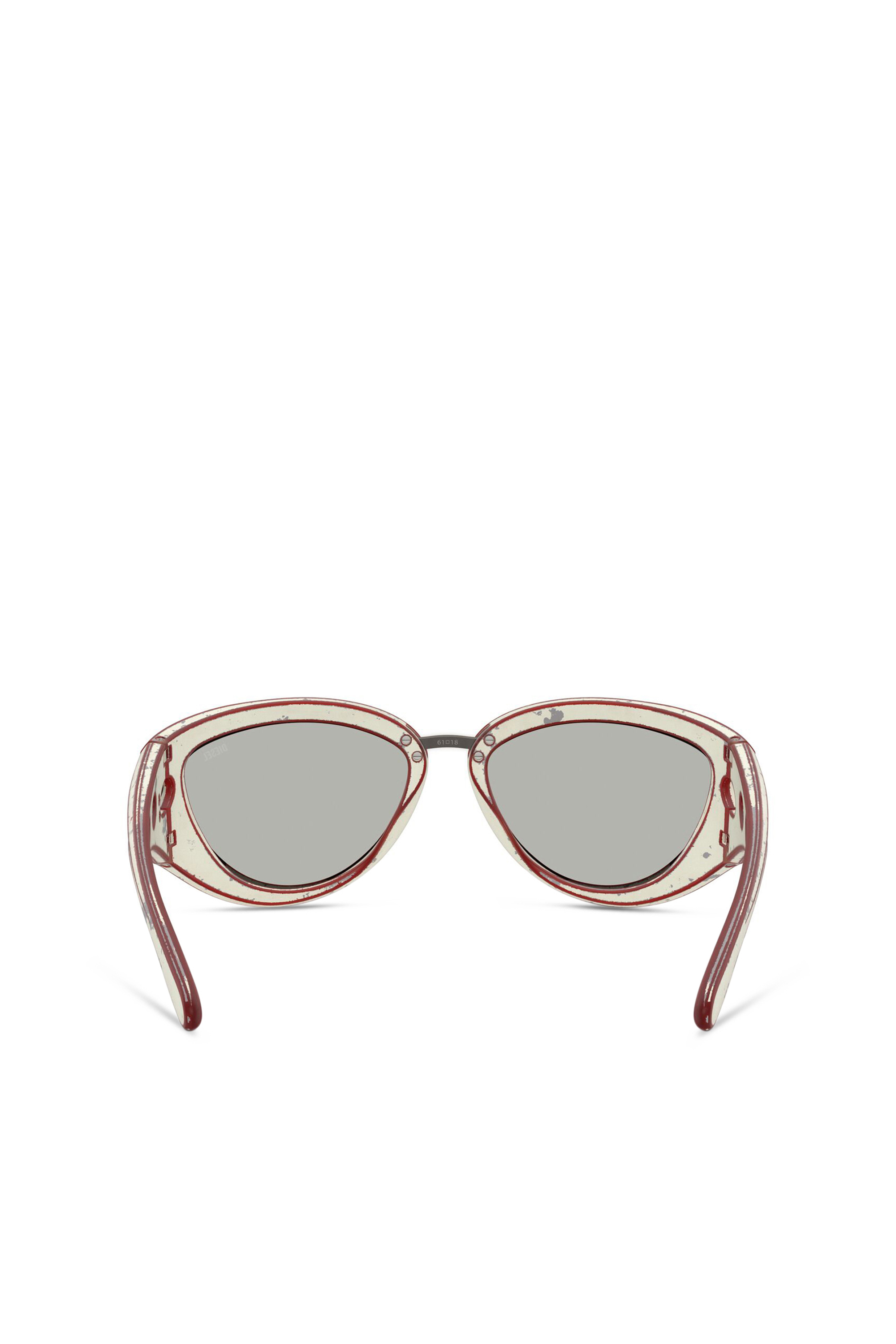 Diesel - 0DL3007U, Unisex's Cat-eye style sunglasses in ホワイト/グレー - 3