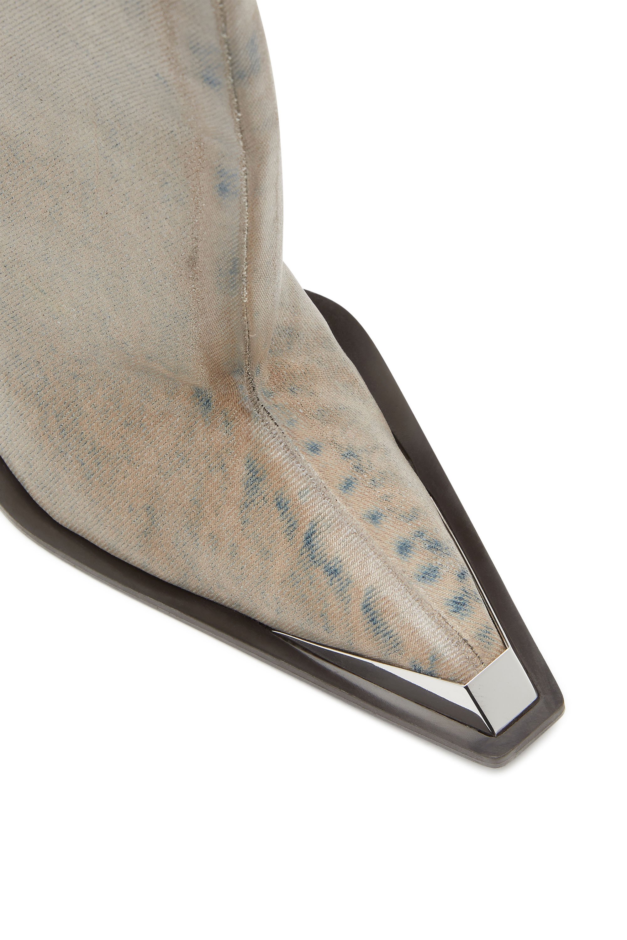 Diesel - D-TONA WB, Female's D-Tona-Knee-high boots in coated solarised denim in ベージュ - 6