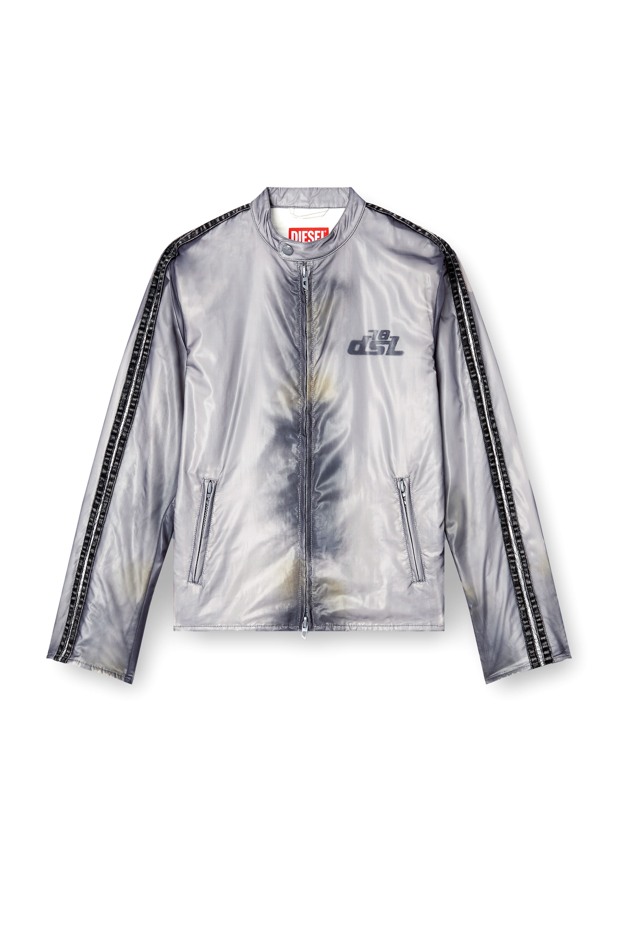 Diesel - J-POP, Male's Biker jacket with transparent effect in グレー - 3