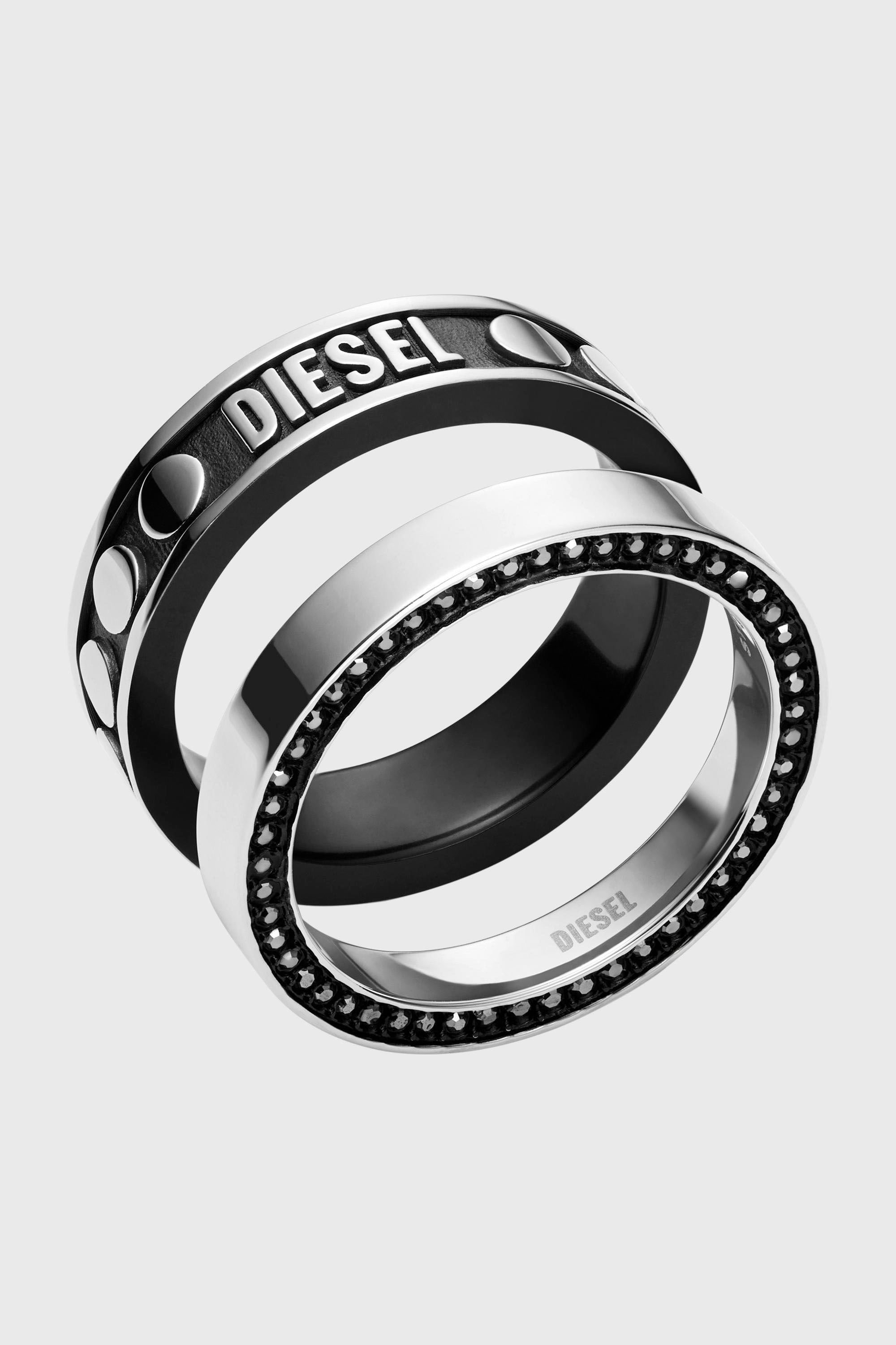 Diesel - DX1170, Male's リング in シルバー/ブラック - 1