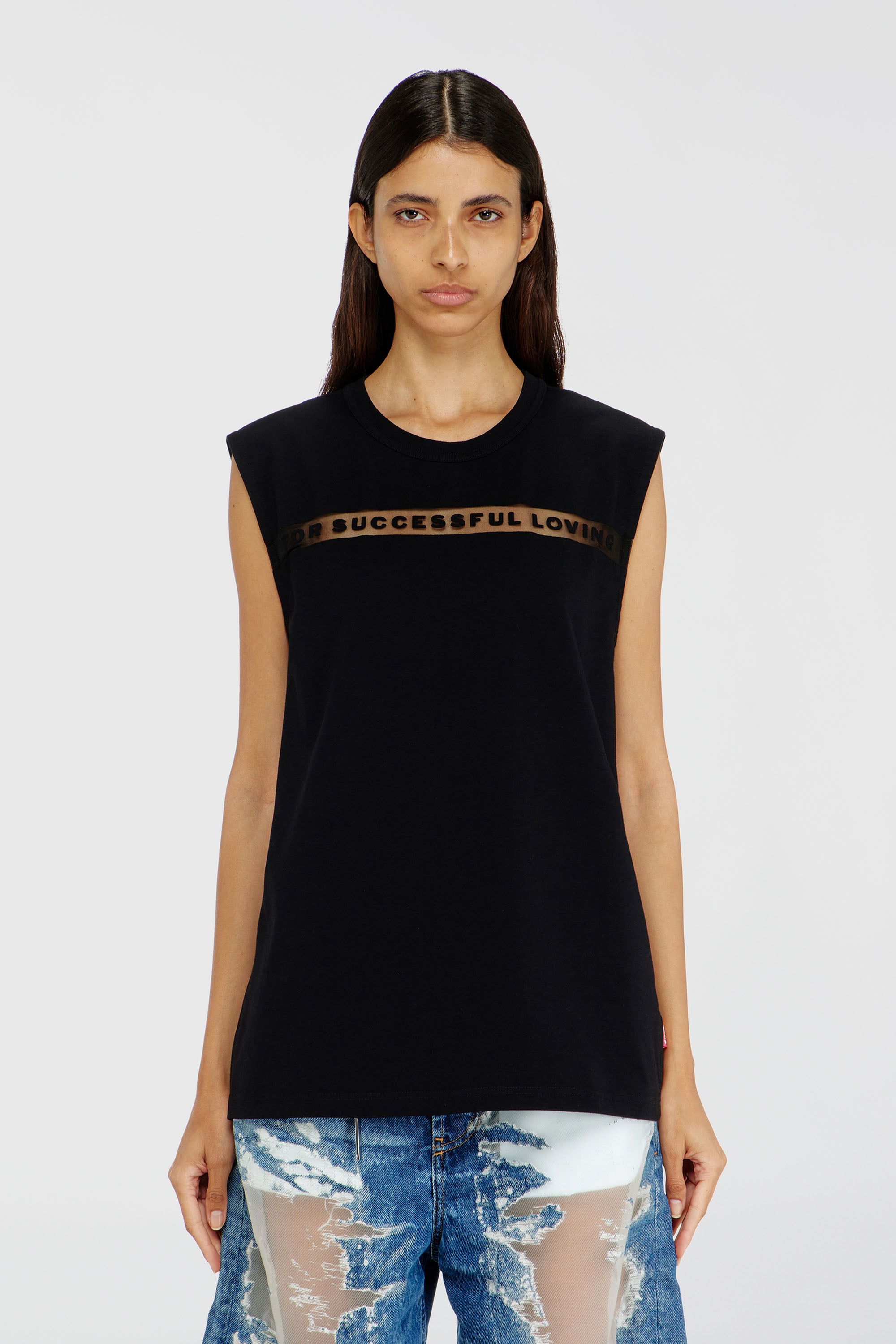 Diesel - PR-T-NORM-BISC-MATI-R, Unisex's Tank top with For Successful Loving logo in ブラック - 1