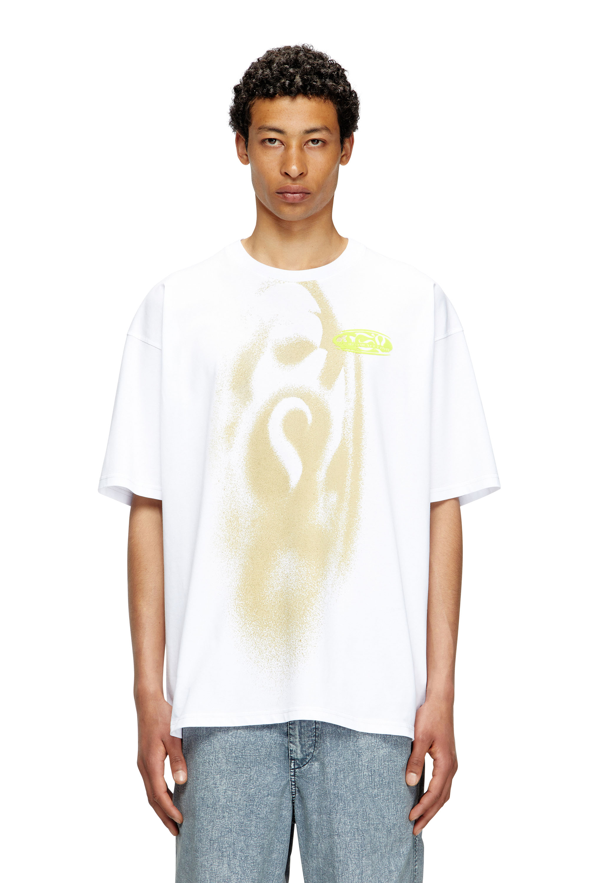 Diesel - T-BOXT-T7, Male's T-shirt with spray-effect print in ホワイト - 1