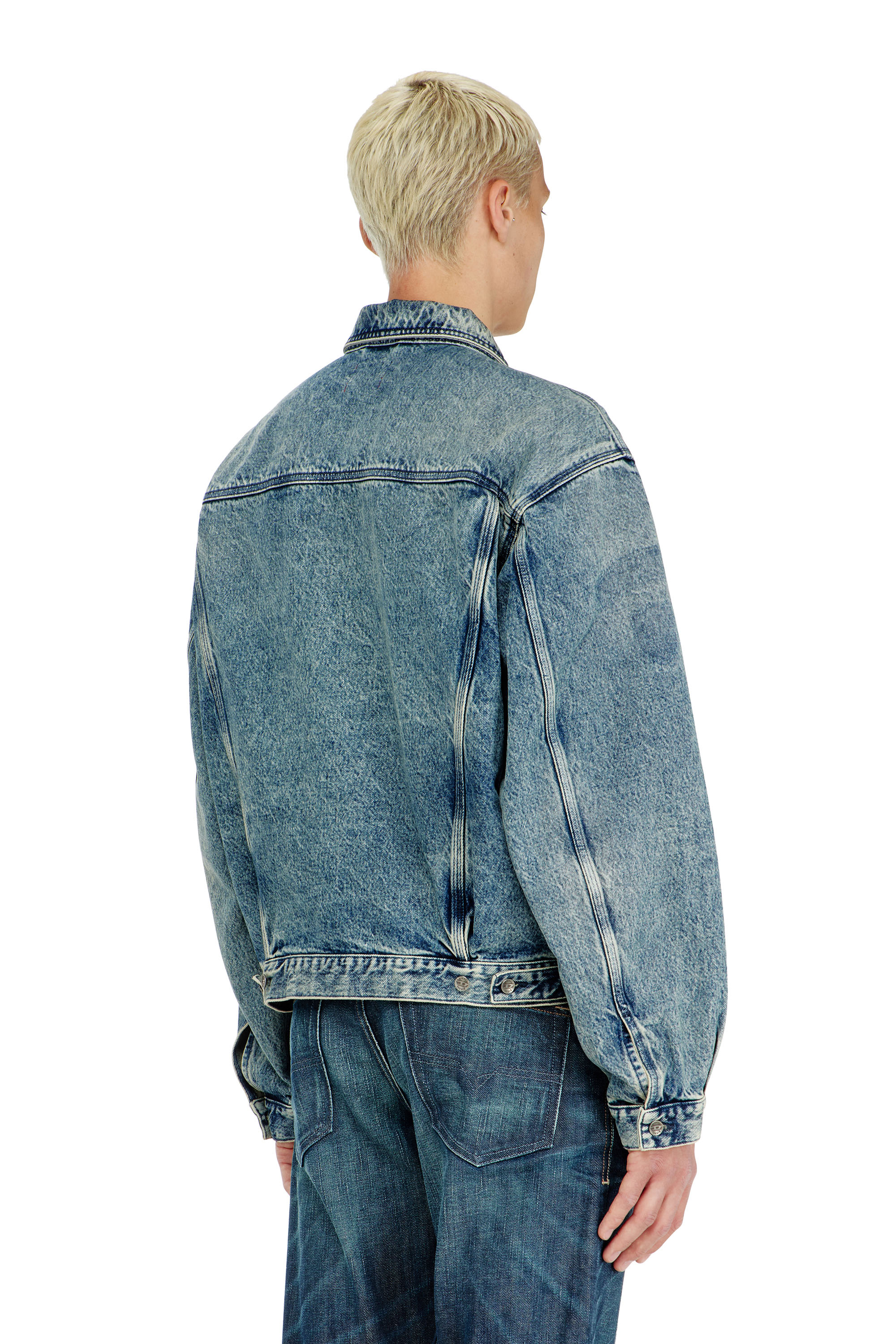 Diesel - D-DENVER-S2, Unisex's デニムジャケット in ミディアムブルー - 5