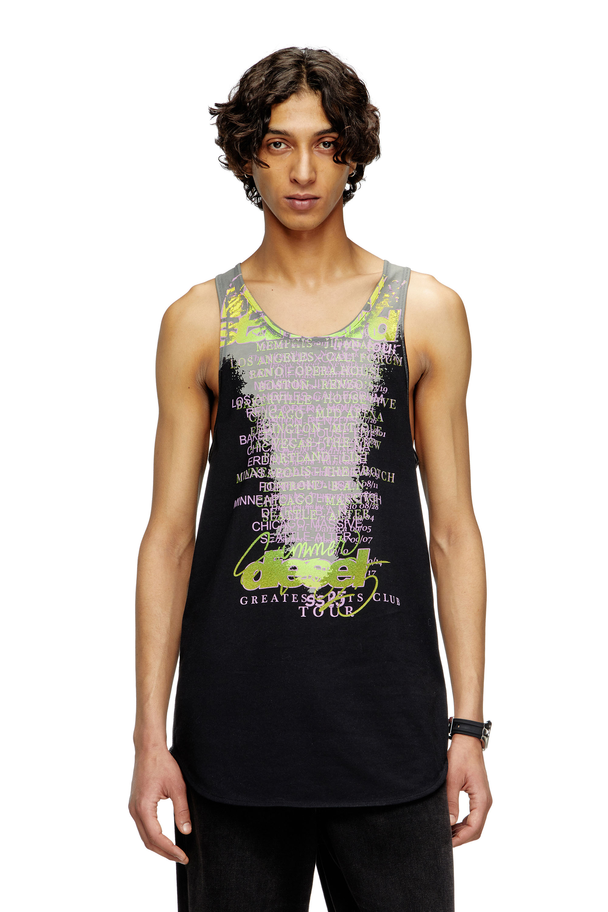 Diesel - T-SHAN, Unisex's Tank top with lyrics print in ブラック - 3