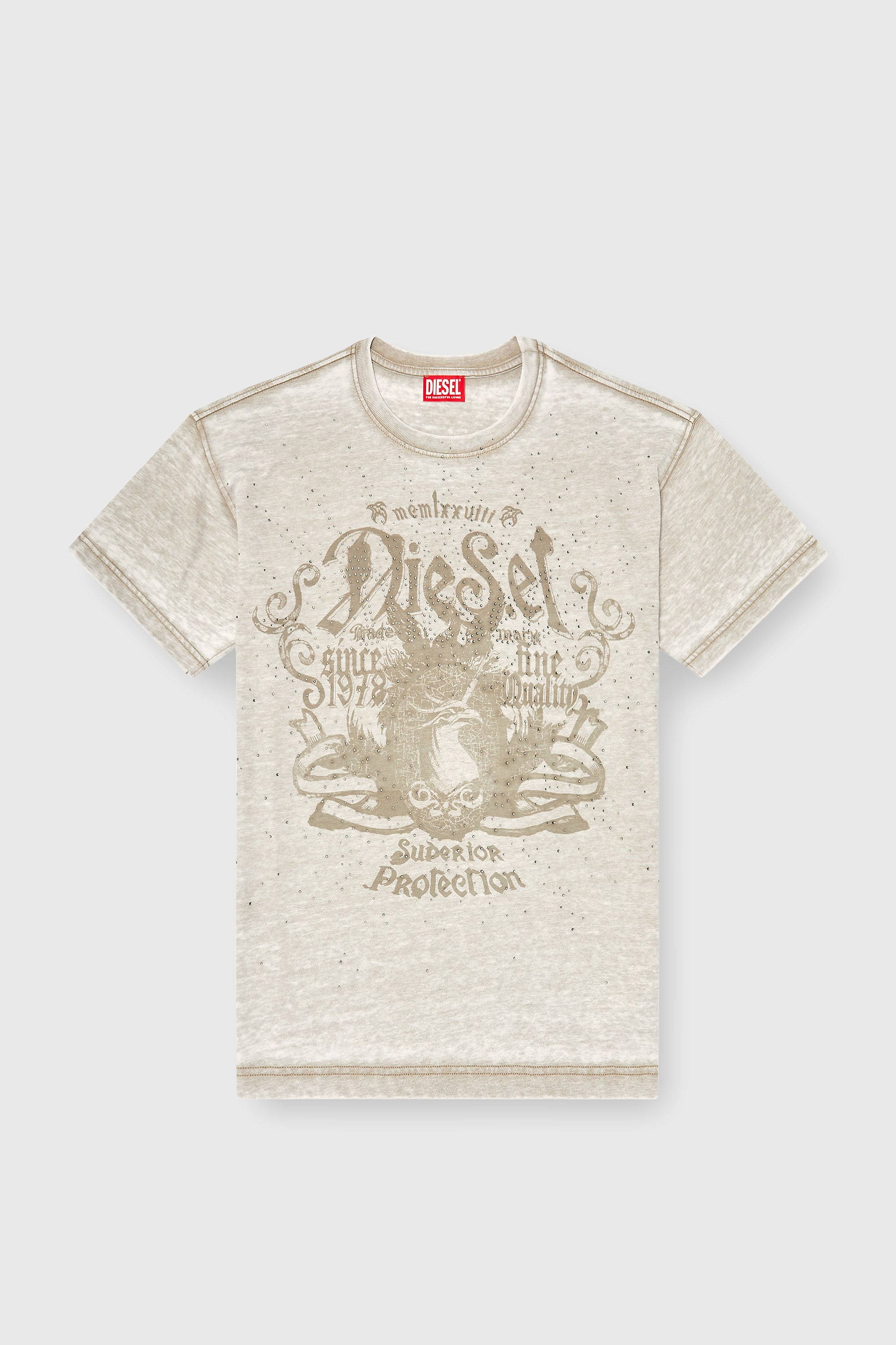Diesel - T-NORM-AA8, Male's Tシャツ in ベージュ - 2