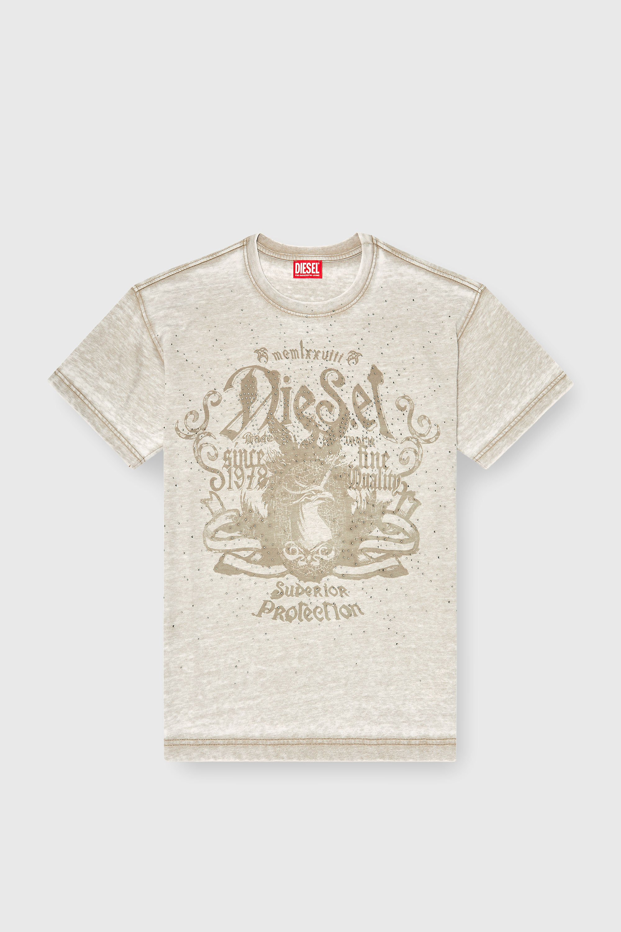 Diesel - T-NORM-AA8, Male's Tシャツ in ベージュ - 2