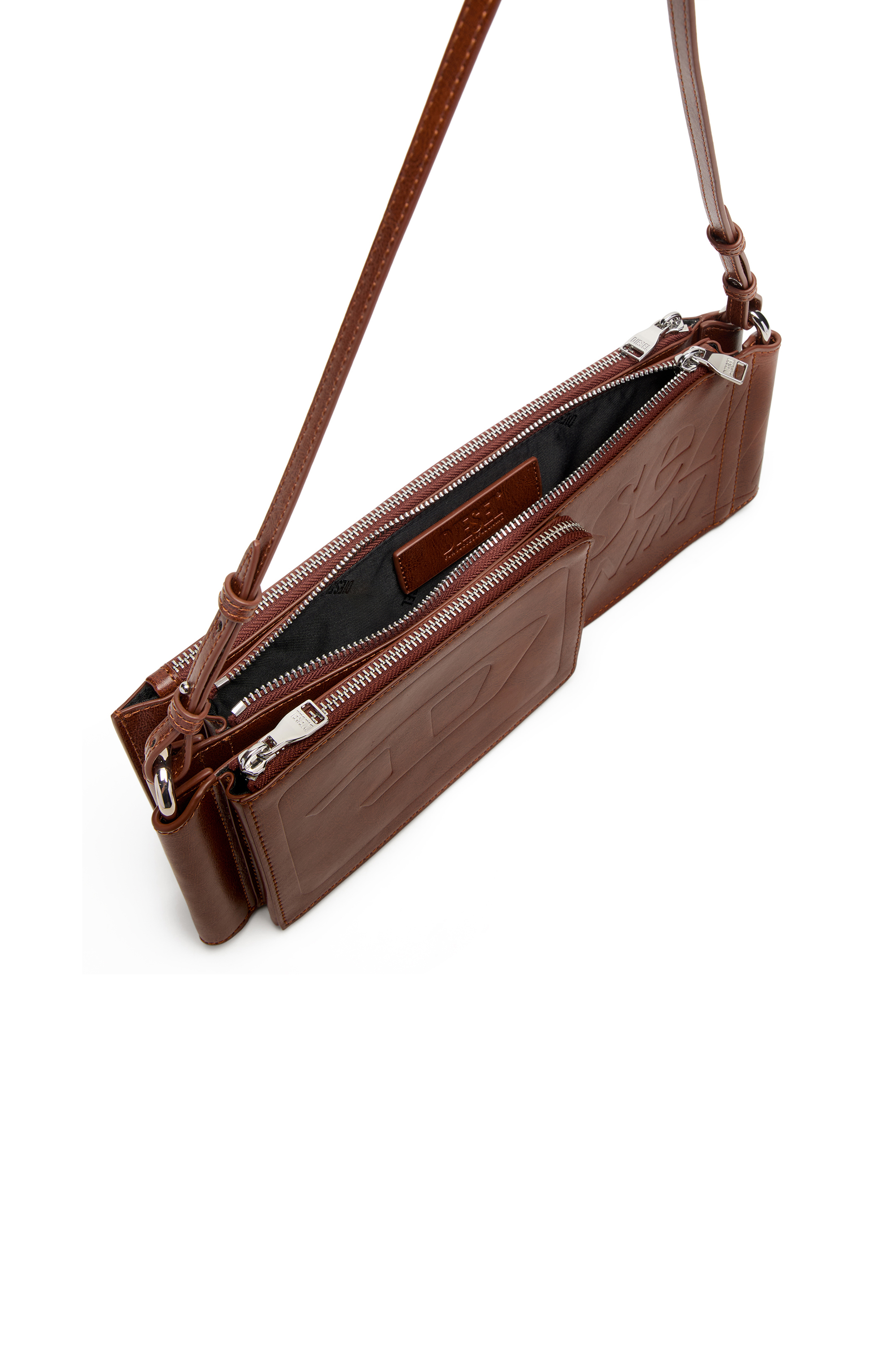 Diesel - FLAG-D SHOULDER BAG X, Unisex's Flag-D-Modular logo-embossed shoulder bag in ブラウン - 5
