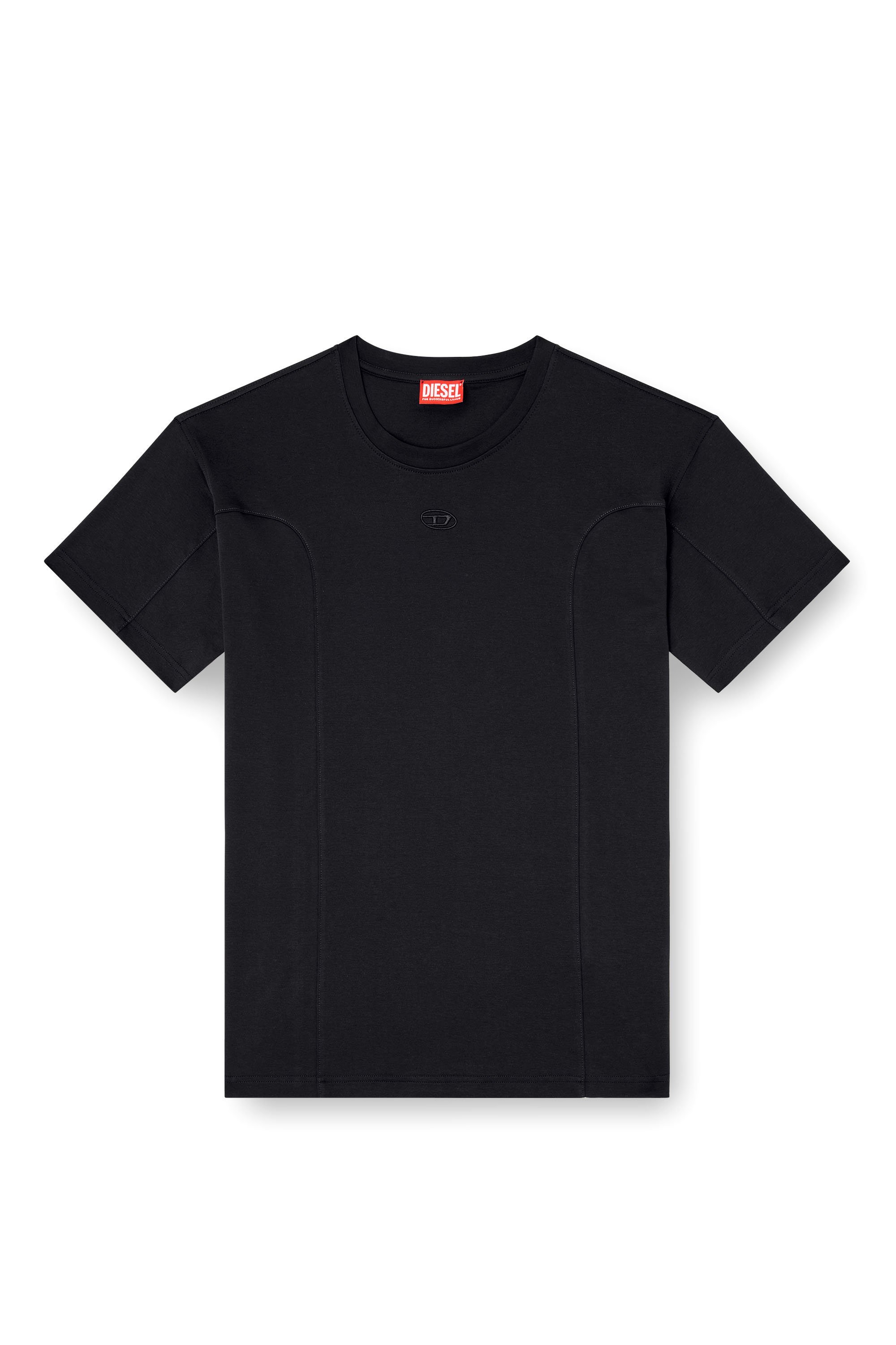 Diesel - T-NORM-INT, Male's Short-sleeve T-shirt with panels in ブラック - 3