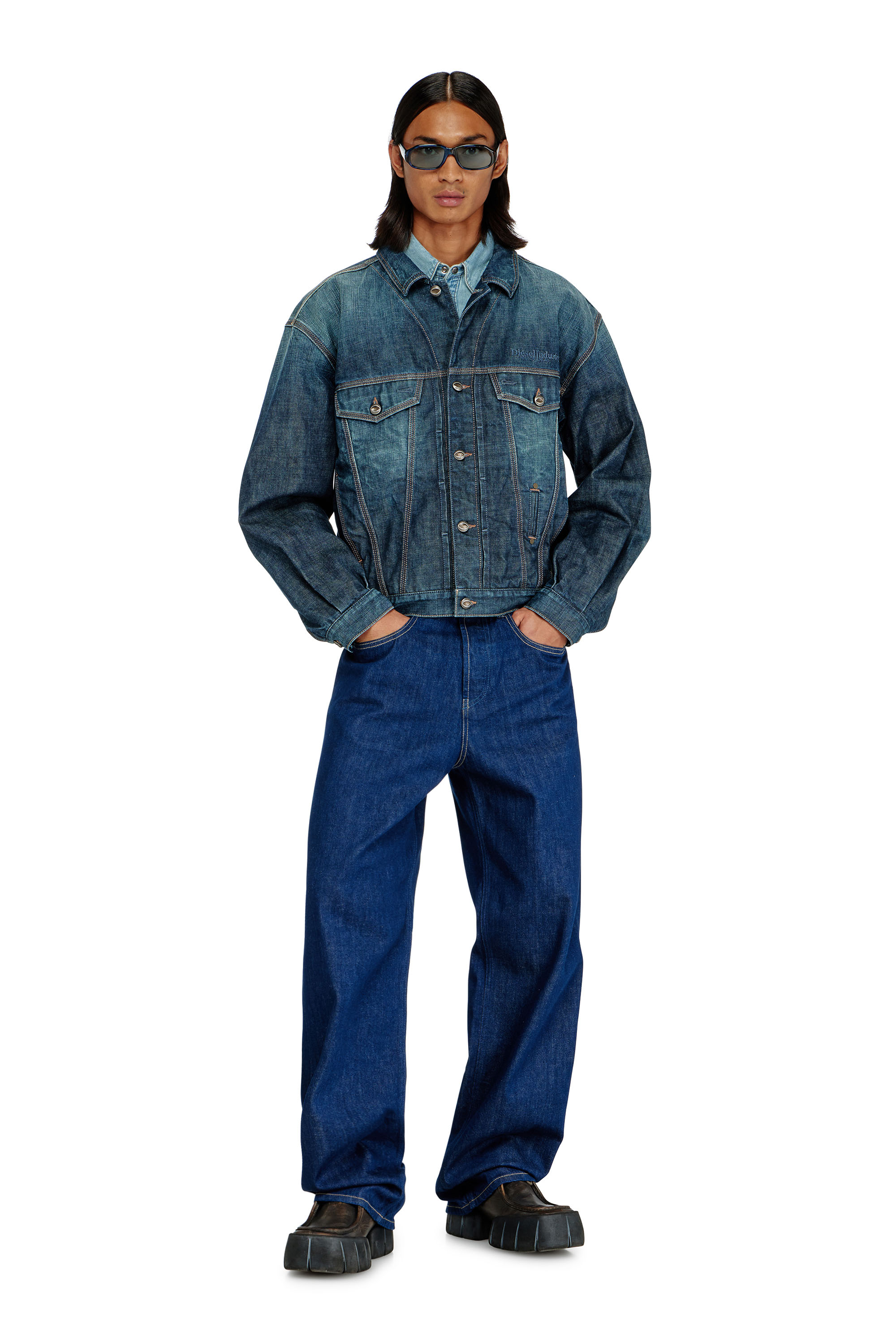 Diesel - Male's Relaxed Jeans 2001 D-Macro 09Q09, ダークブルー - 2