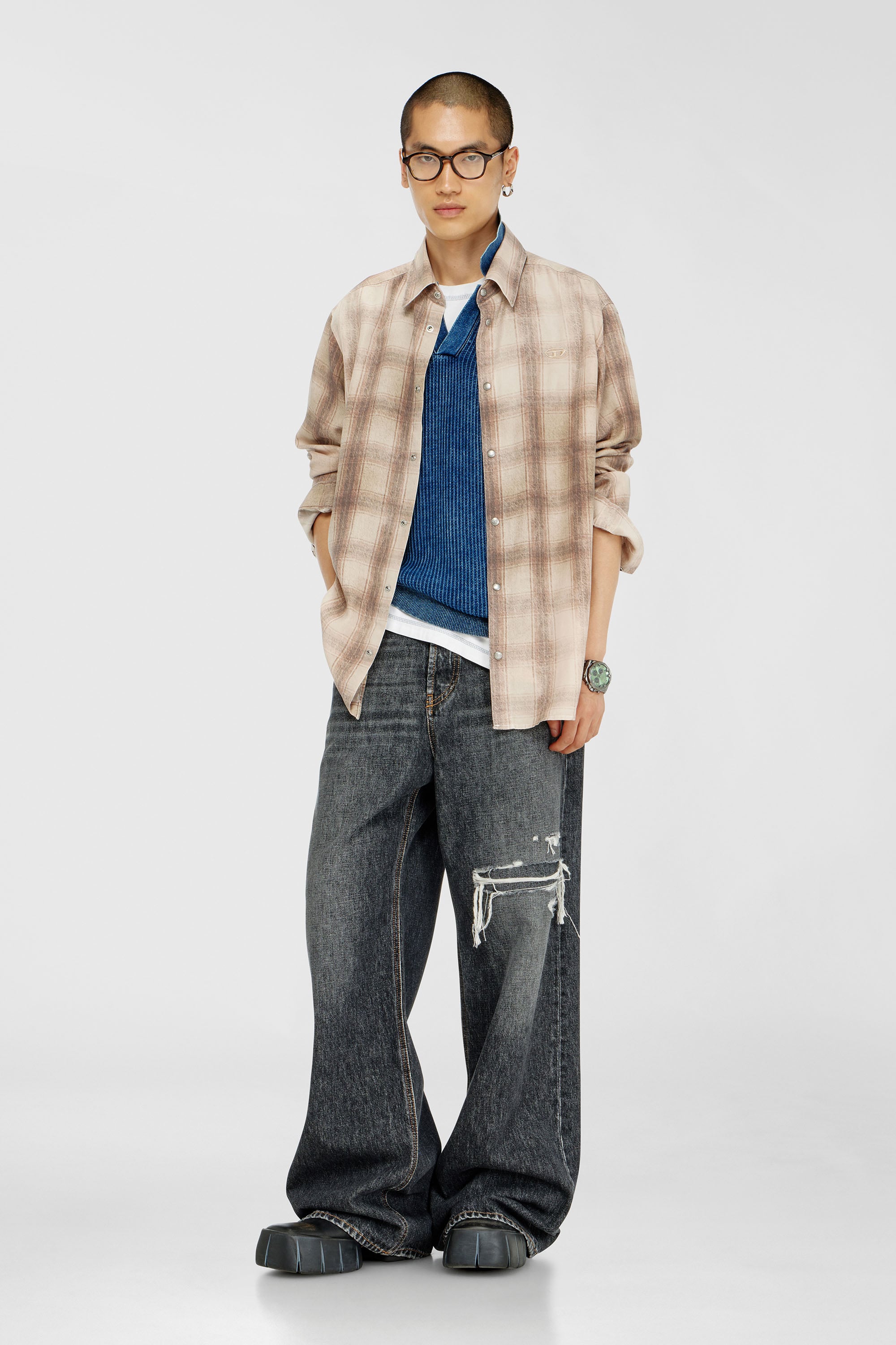 Diesel - S-SIMPLY-JMCM, Male's シャツ in ライトブラウン - 2