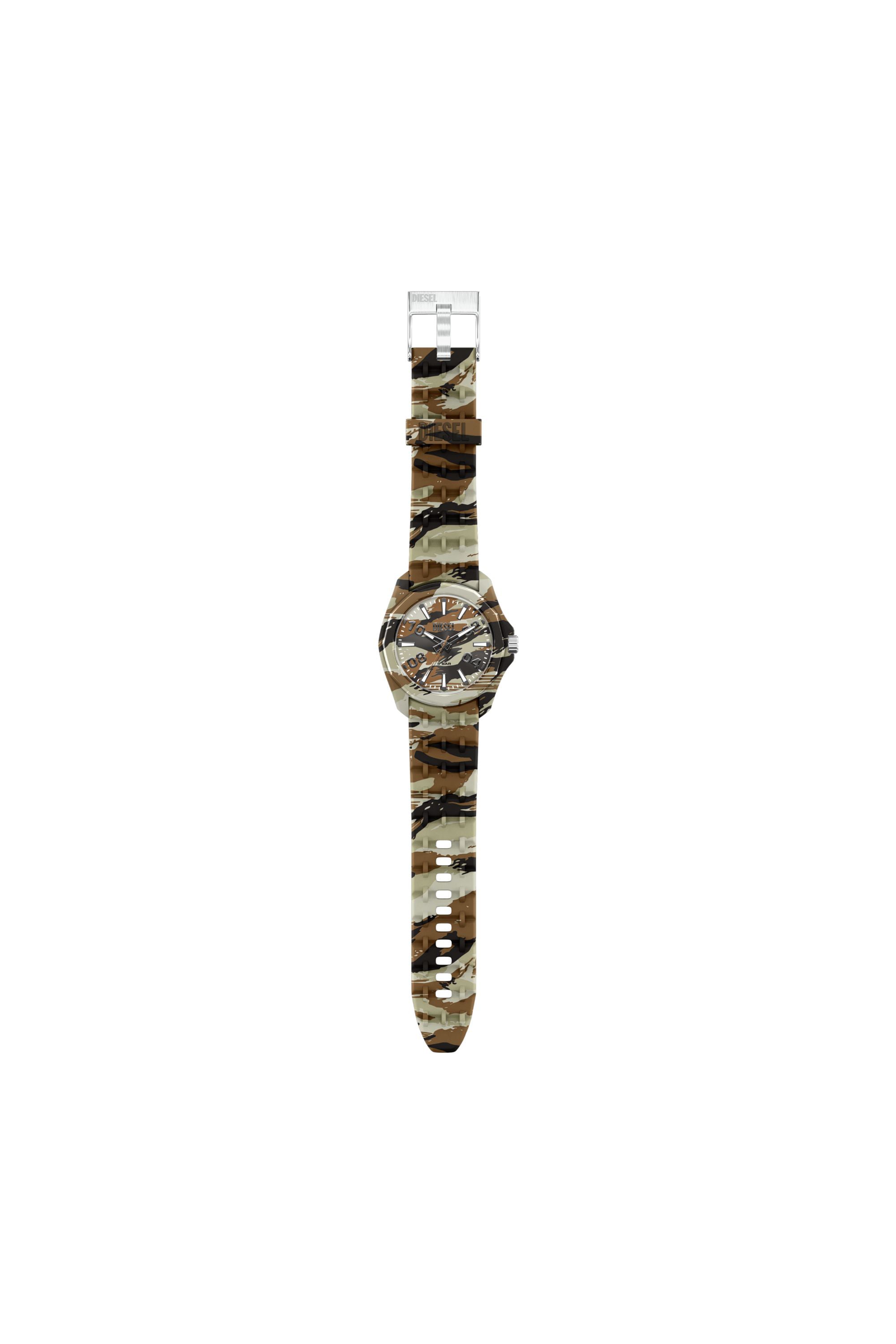 Diesel - DZ2242 WATCH, Male's Stinger camo silicone watch in ブラウン/グリーン - 2