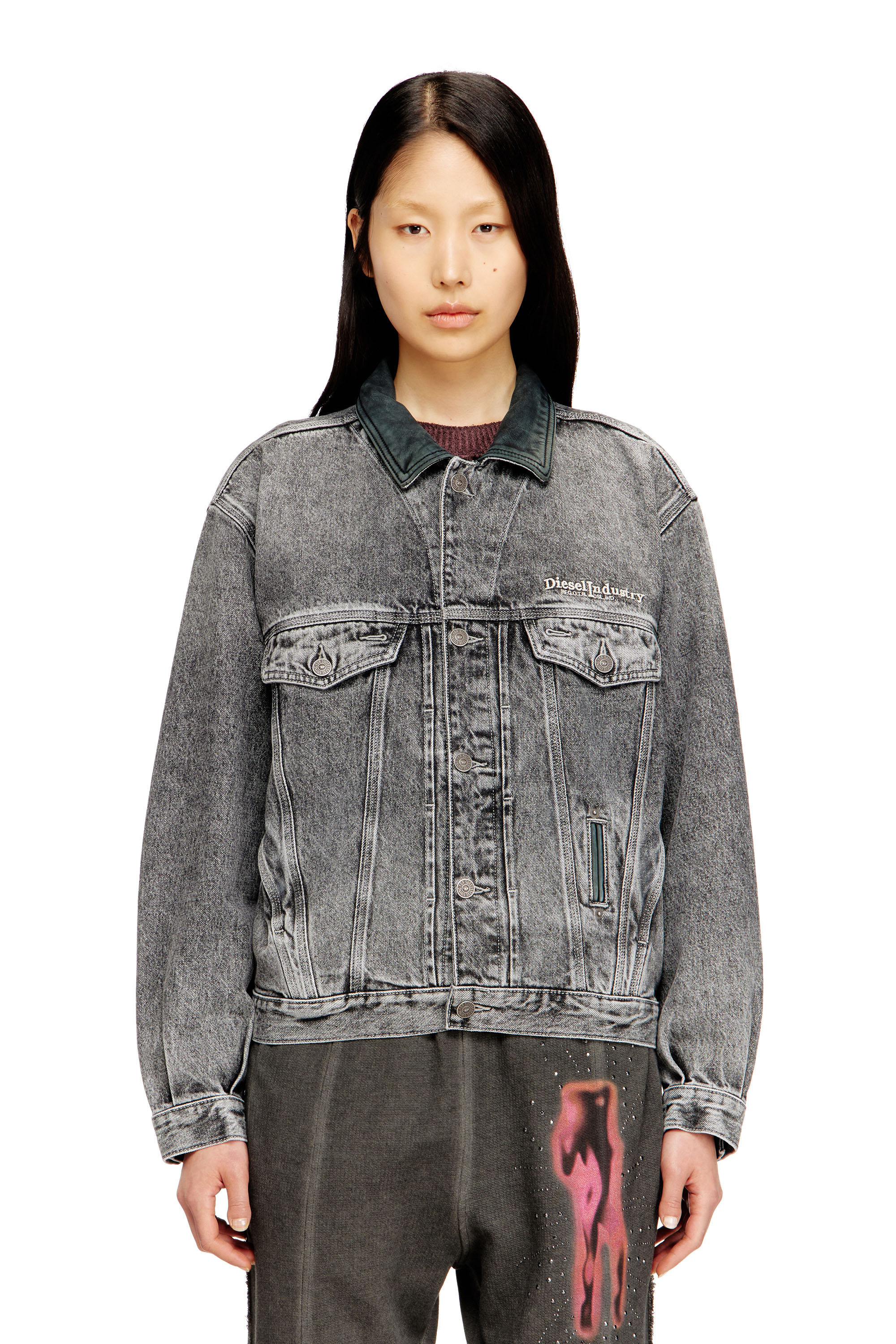 Diesel - D-DENVER-S, Unisex's デニムジャケット in グレー - 6