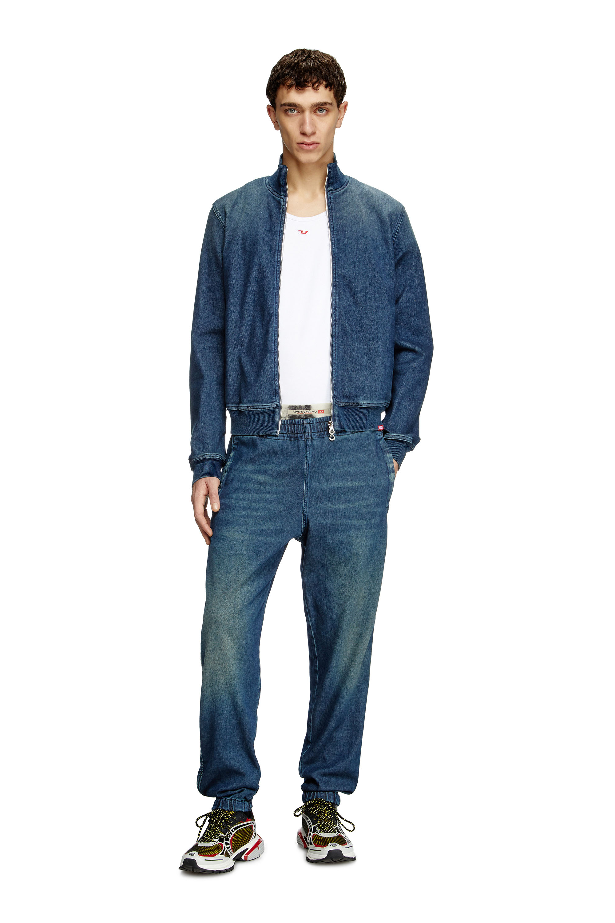 Diesel - Unisex's Slim D-Labb Track denim 09L75, ミディアムブルー - 1