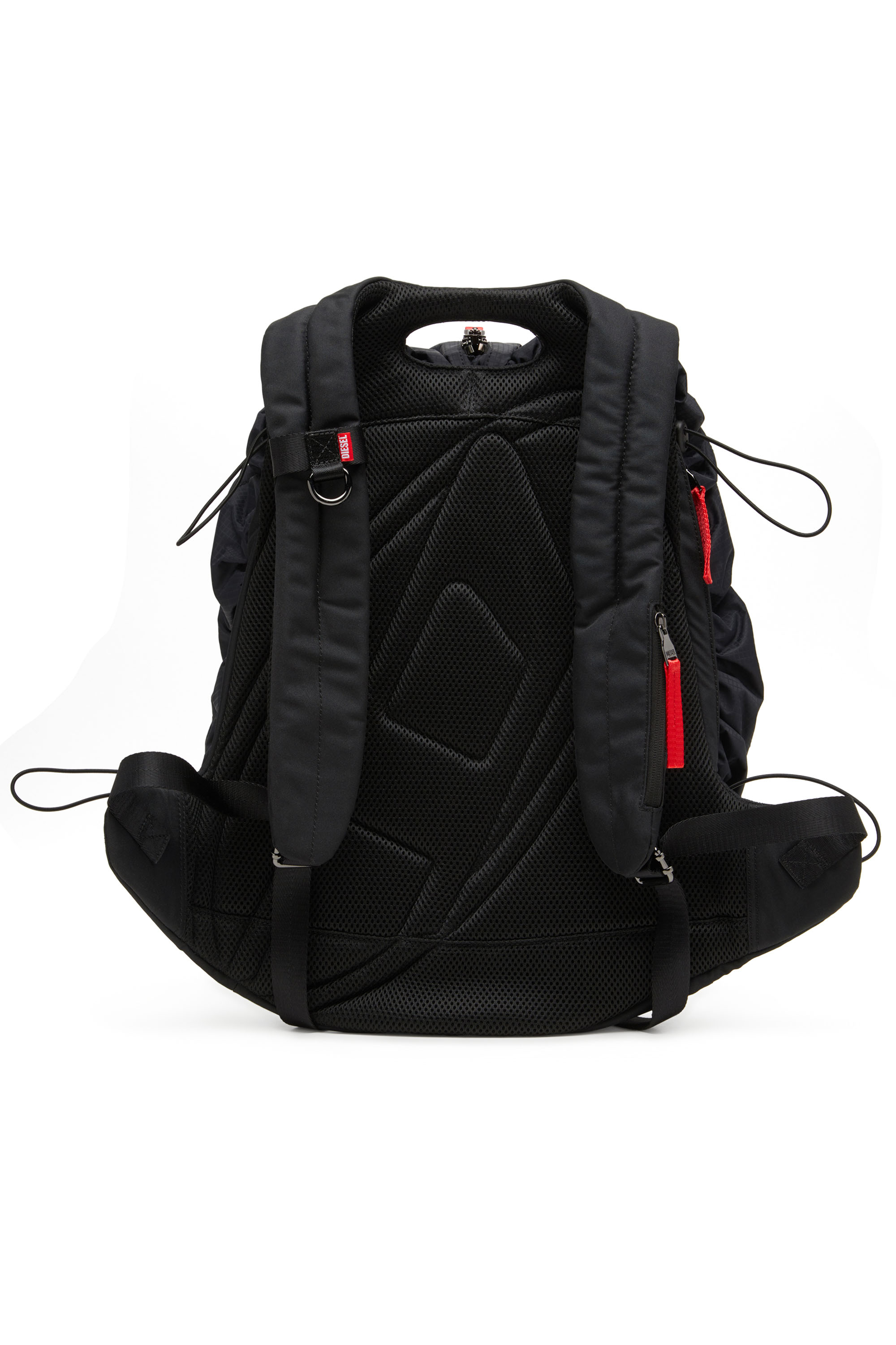 Diesel - ZIP-D BACKPACK X, Male's Zip-D-Backpack in check-jacquard shell in ブラック - 3