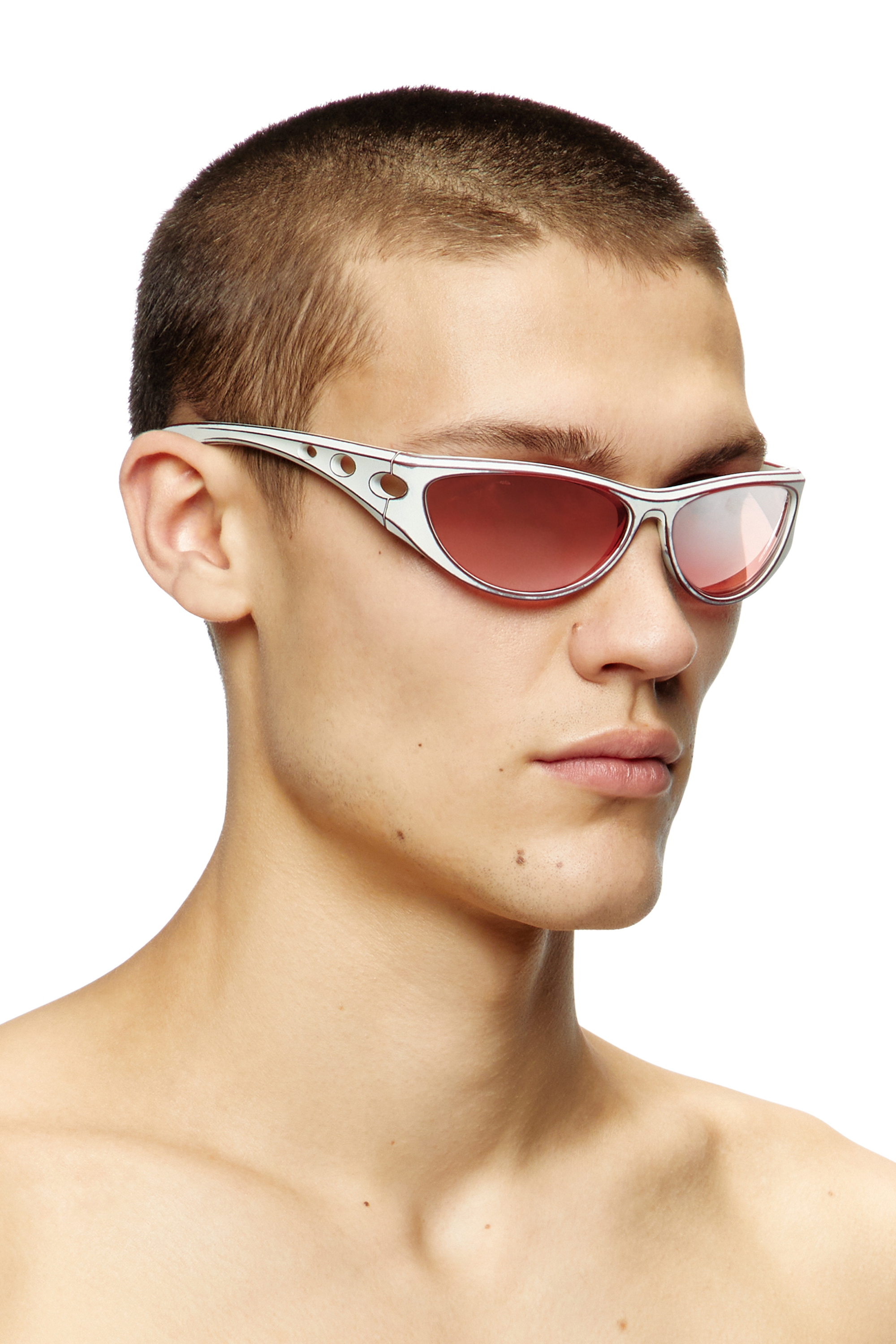 Diesel - 0DL3004U, Unisex's Cat-eye style sunglasses in レッド - 4