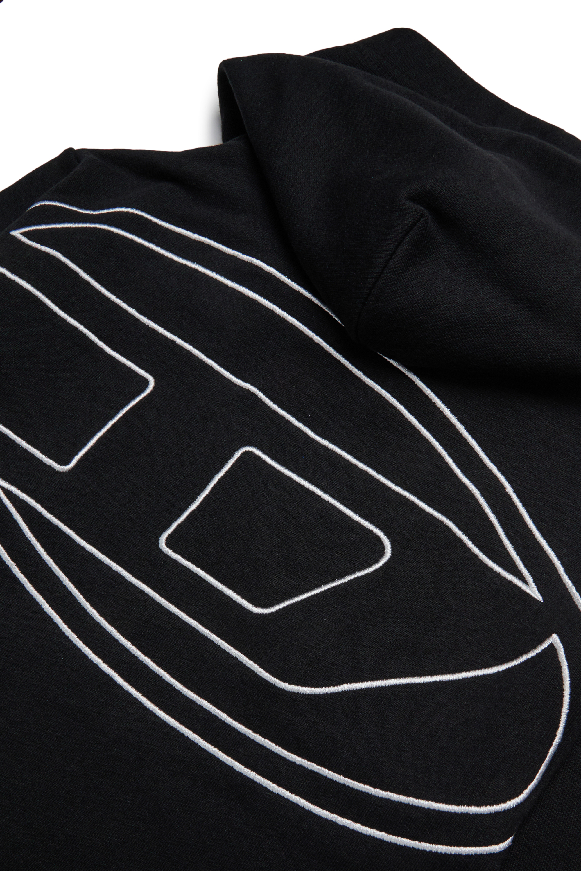 Diesel - SMACSHOODMEGOVALD OVER, Male's Hoodie with mega Oval D embroidery in ブラック - 4