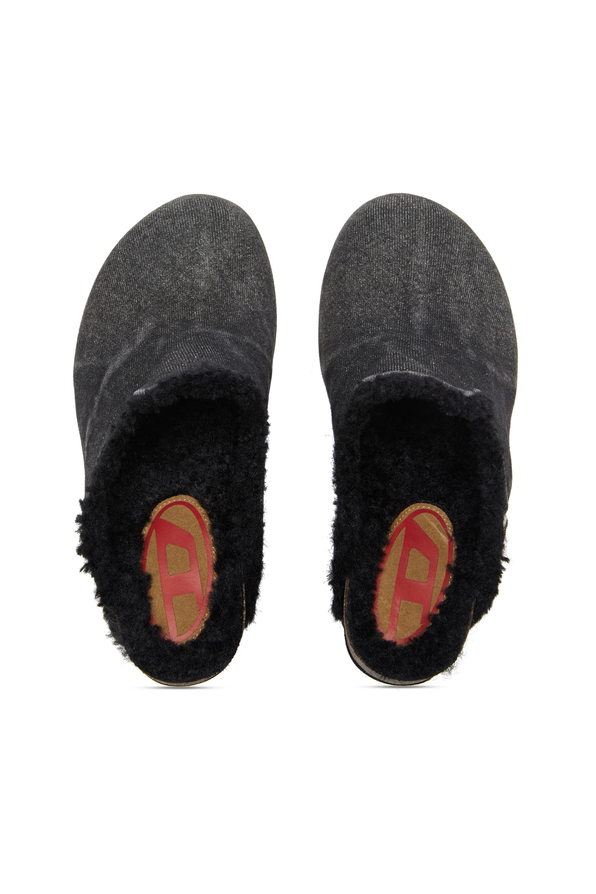 Diesel - D-WOODSTOCK ML W, Female's D-Woodstock-Plush-lined denim mules in ブラック - 5
