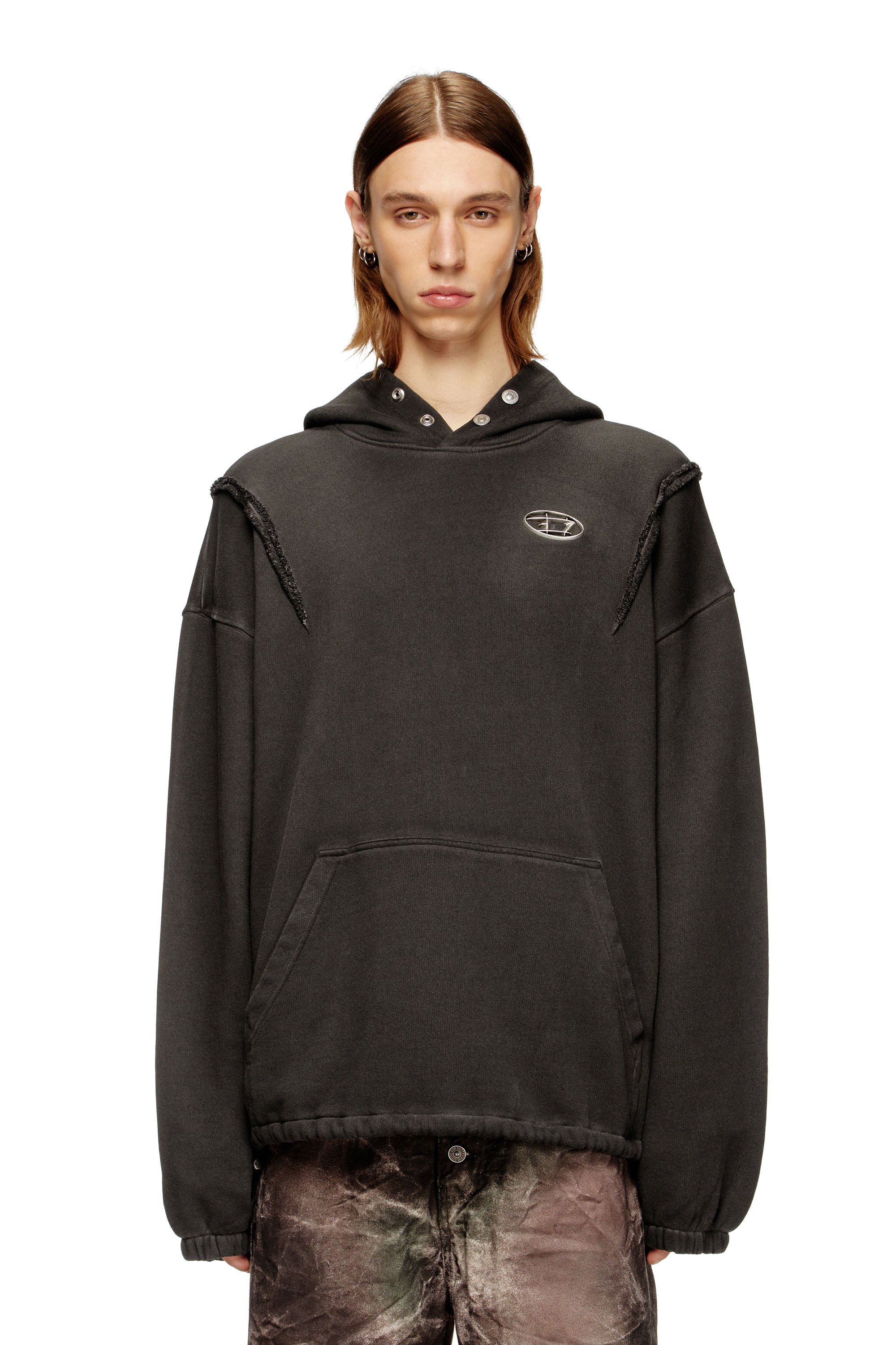 Diesel - S-THUG-HOODIE, Unisex's Hoodie with faded effect in ブラック - 2