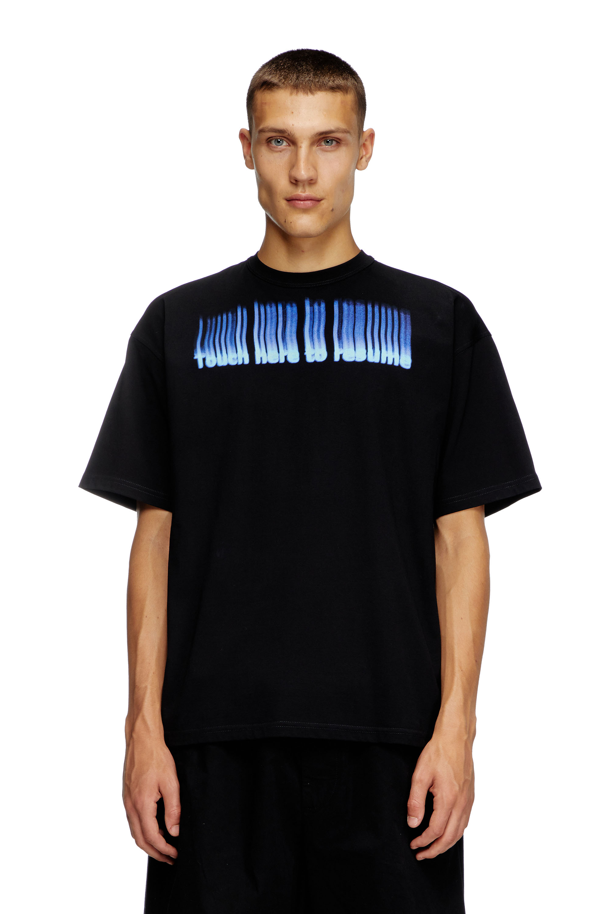 Diesel - T-BOXT-R14, Male's T-shirt with slogan print in ブラック - 1