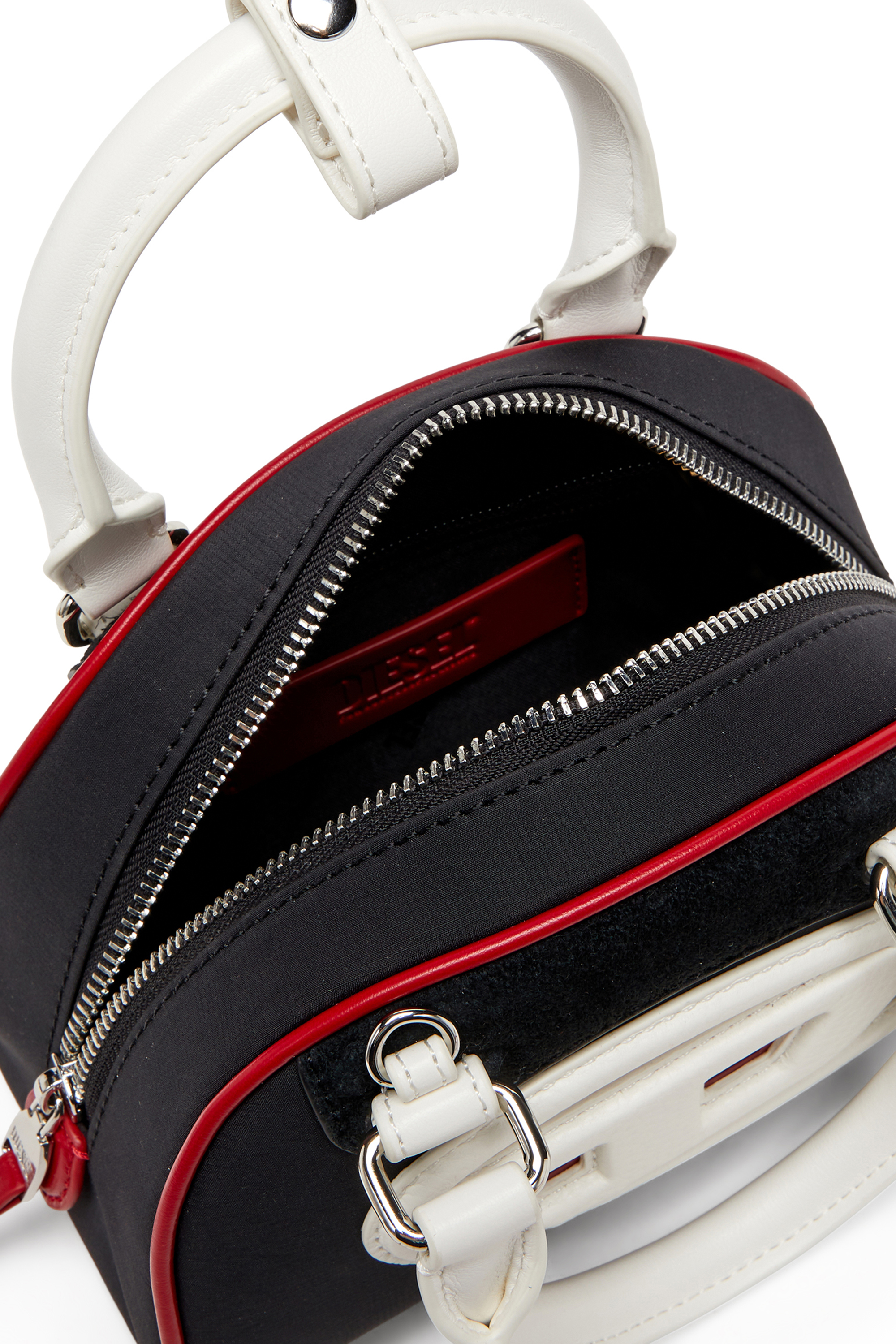 Diesel - 1DR DOME CROSSBODY, Female's クロスボディバッグ in ブラック/ホワイト - 3
