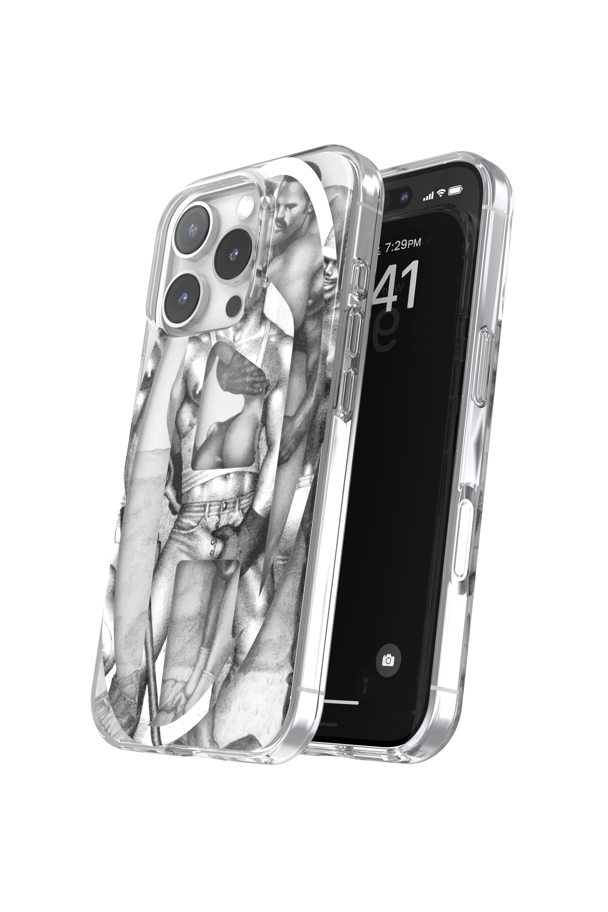 Diesel - 60388 DIESEL TOM OF FINLAND AOP CASE, Unisex's ToFF Case iPhone 16 Pro in グレー - 3