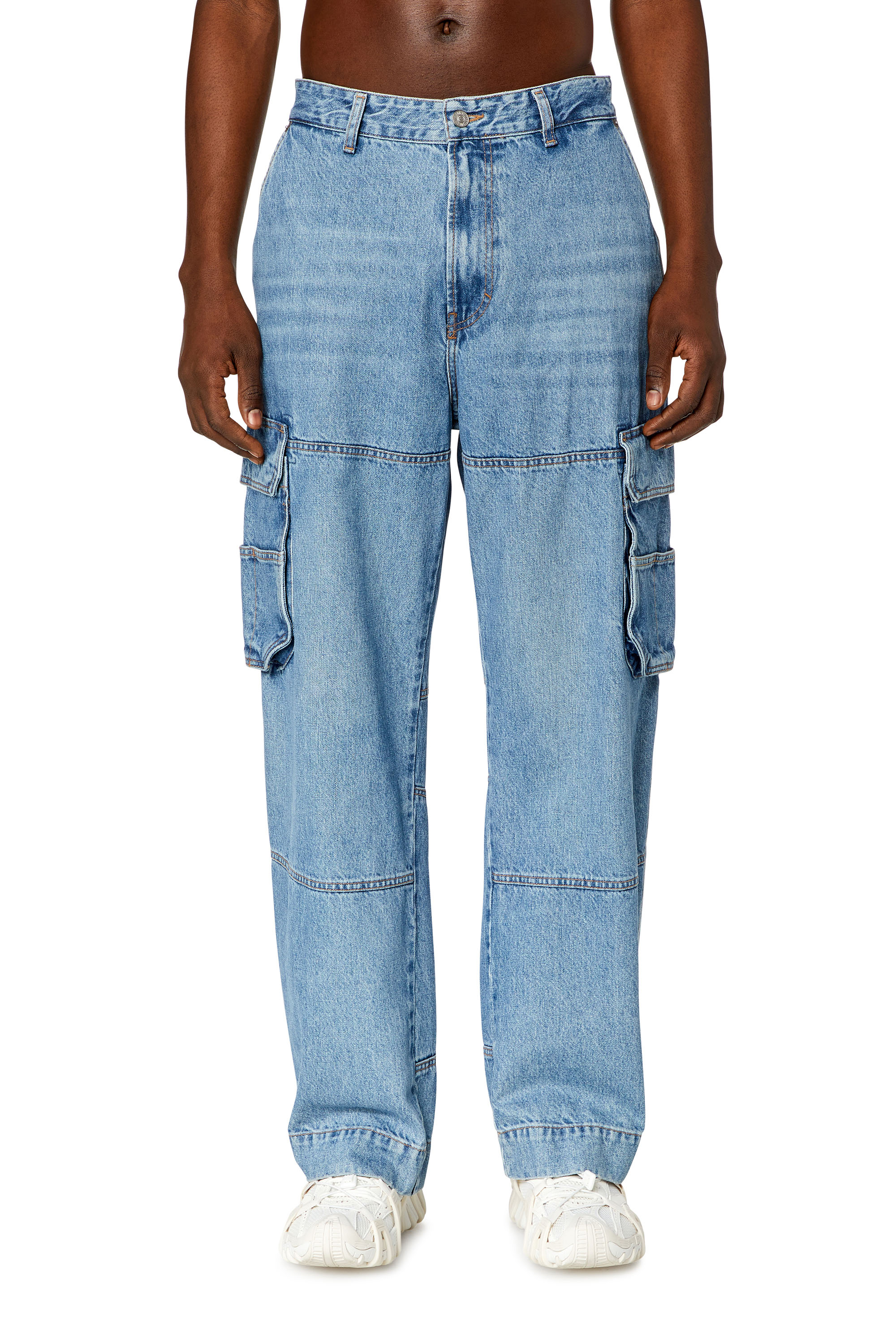 Diesel - Male's Relaxed Jeans D-Fish 0KIAH, ライトブルー - 2
