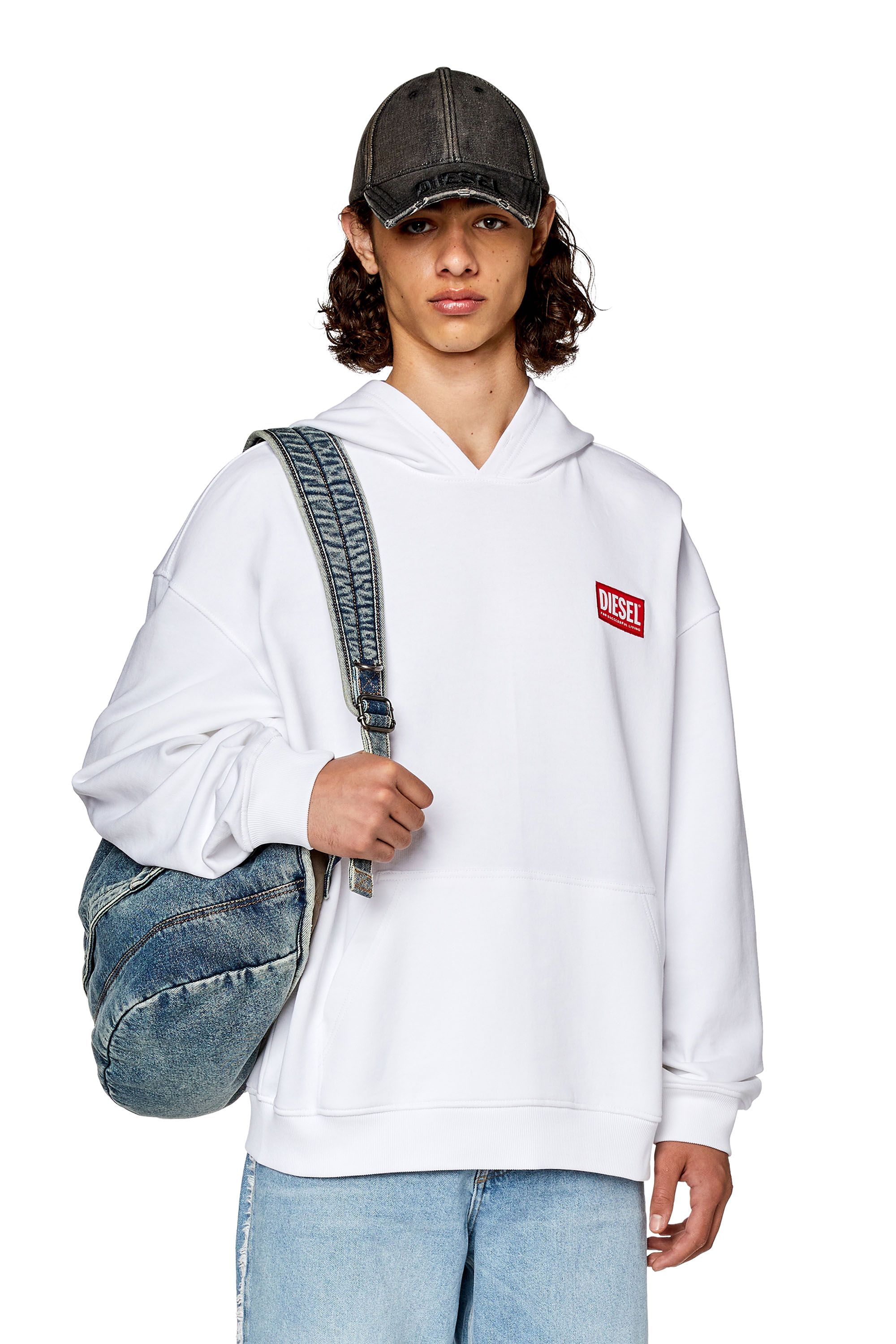 Diesel - S-NLABEL-HOOD-L1, ホワイト - Image 1