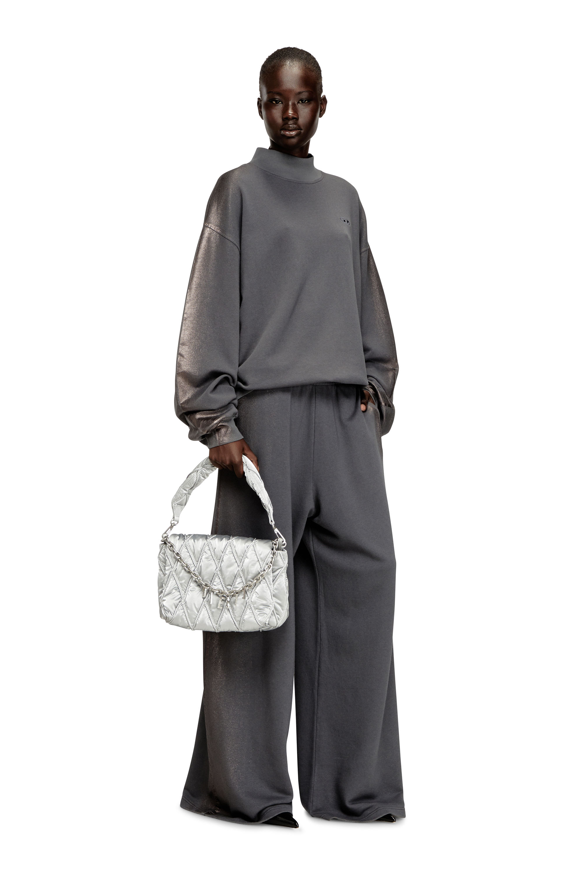 Diesel - CHARM-D SHOULDER M, Female's ショルダーバッグ M in シルバー - 3